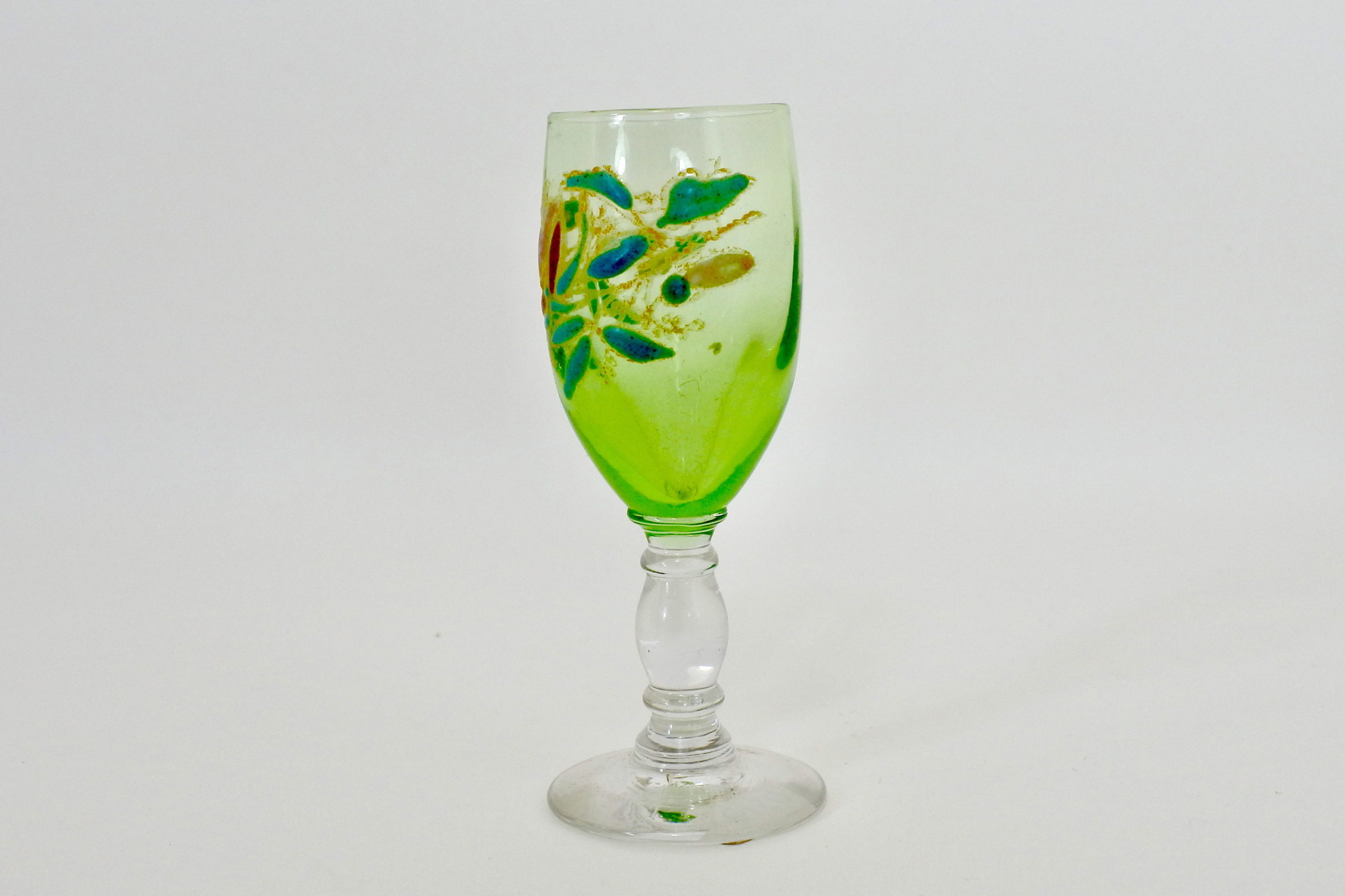 Bicchierino Legras in vetro soffiato e smalti - Altezza 9,1 cm - 2