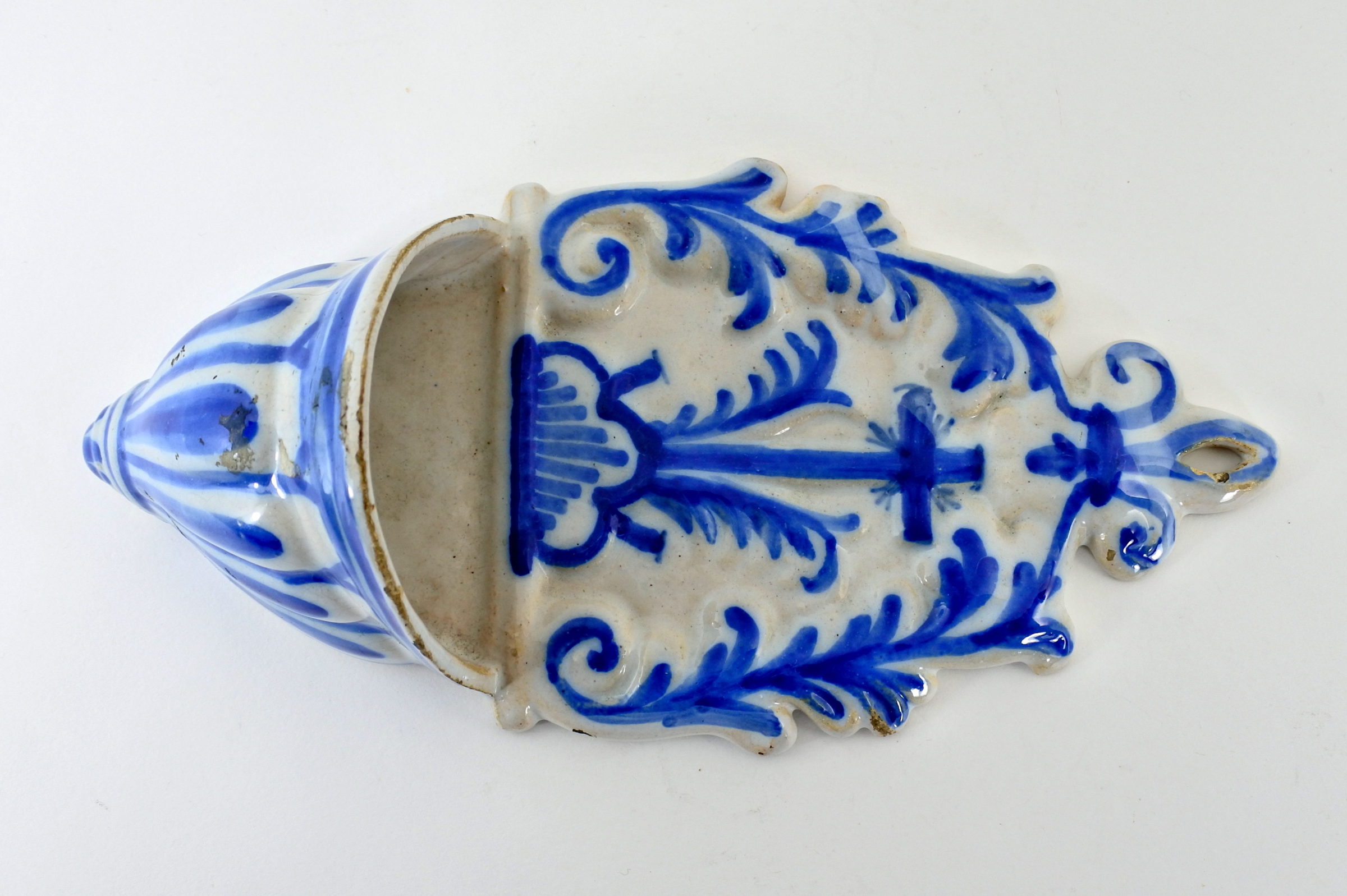 Acquasantiera in ceramica del XVIII° secolo - Altezza 22,4 cm - 3