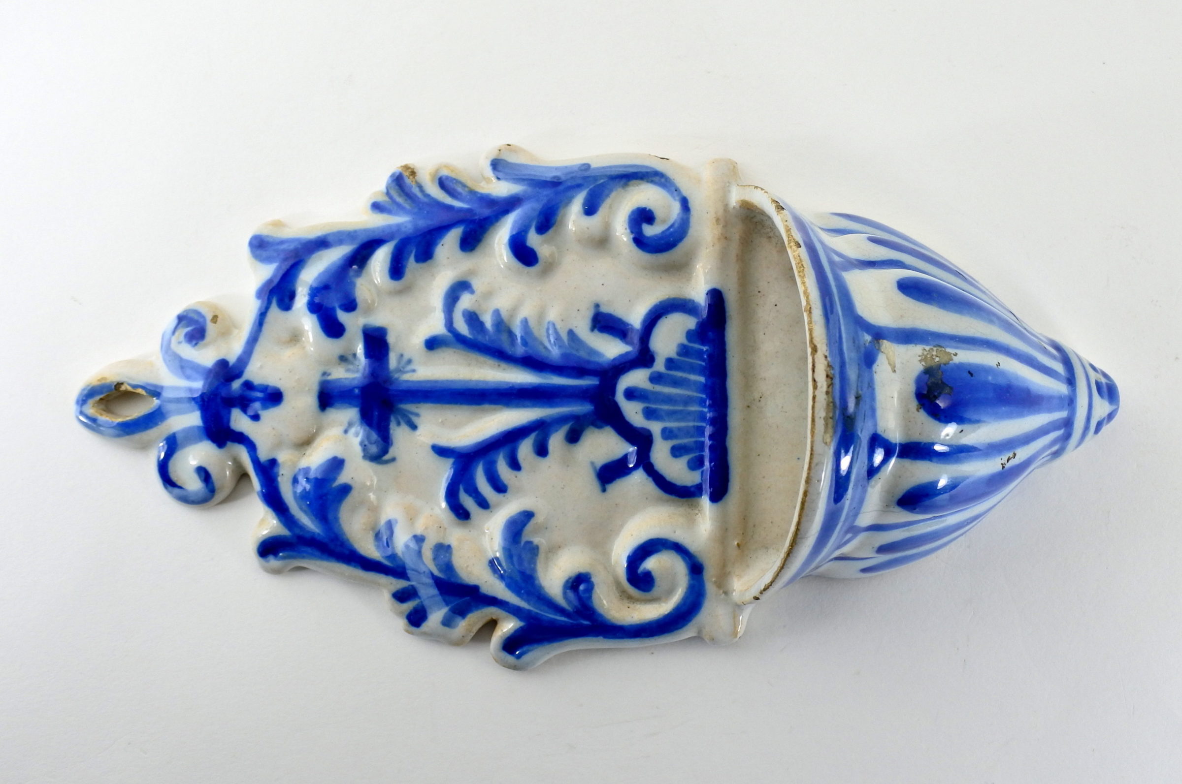 Acquasantiera in ceramica del XVIII° secolo - Altezza 22,4 cm - 2