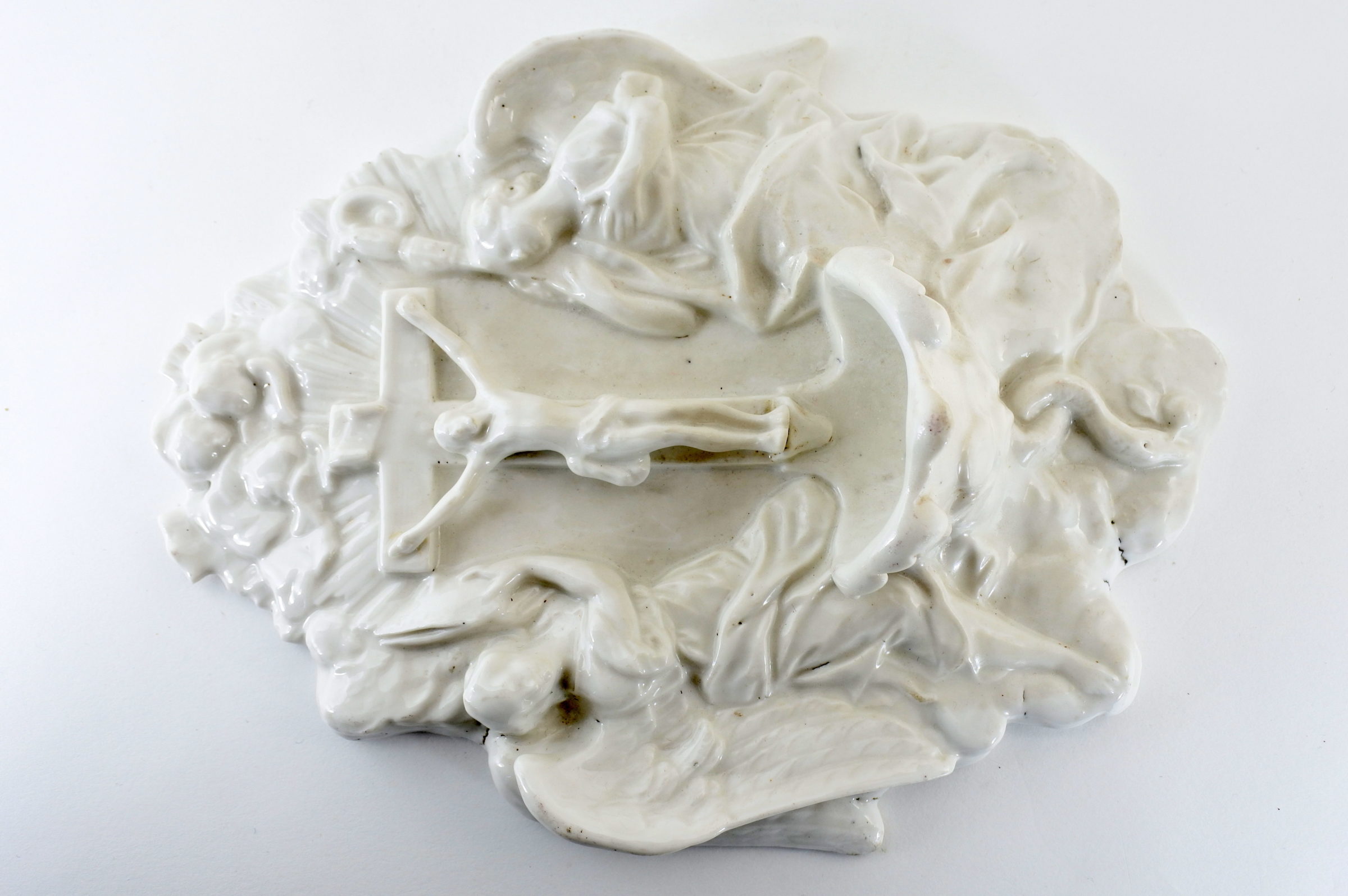 Acquasantiera in ceramica bianca del XIX° secolo - 3