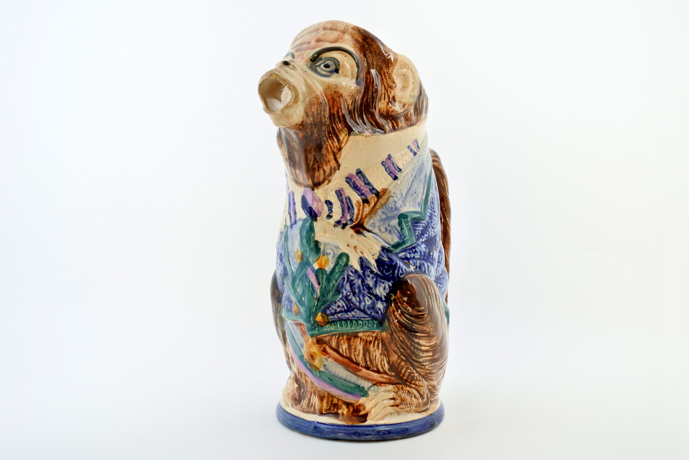 Brocca in ceramica barbotine a forma di scimmia - Nimy les Mons n°3