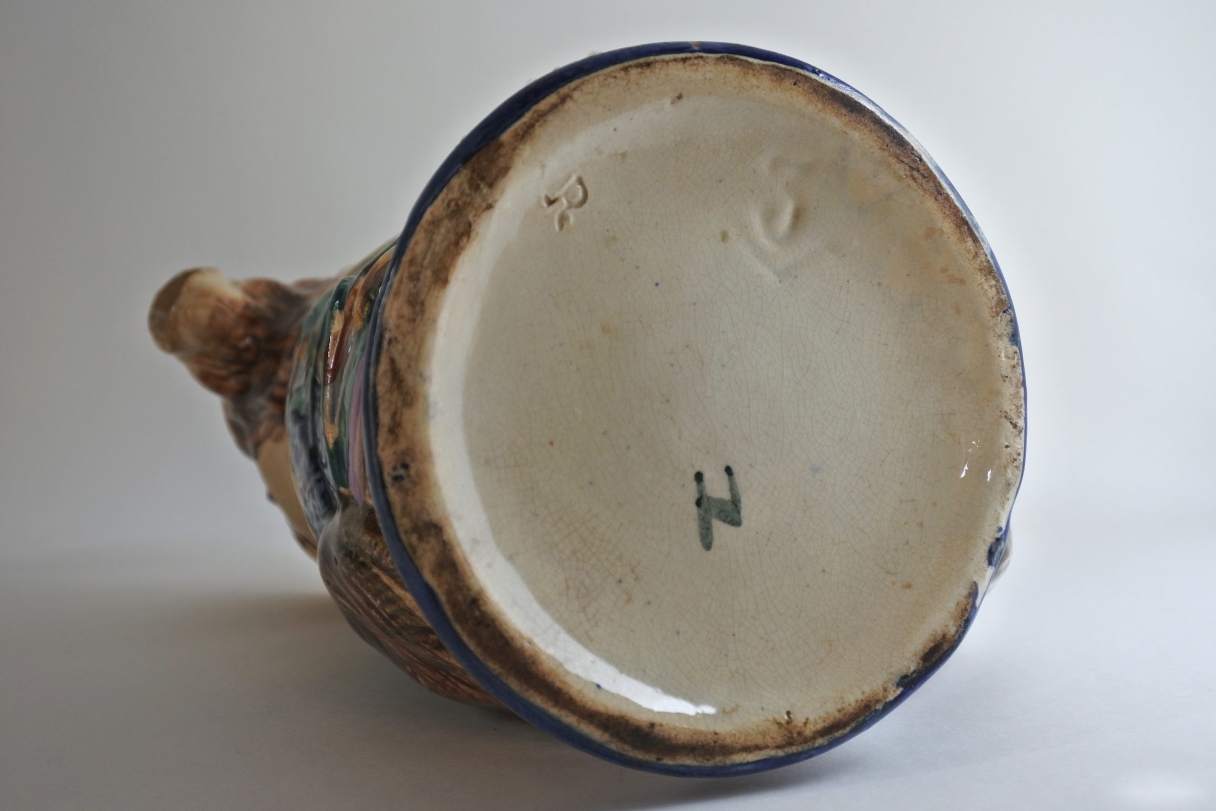 Brocca in ceramica barbotine a forma di scimmia - Nimy les Mons n°3 - 5
