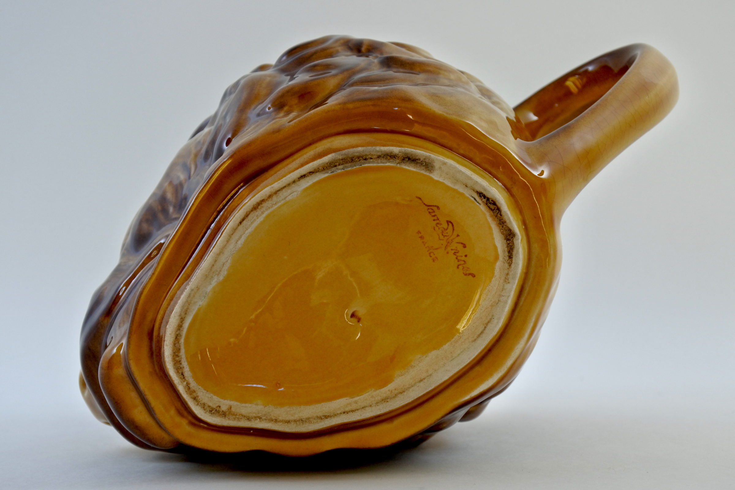 Brocca in ceramica barbotine a forma di leone - 5