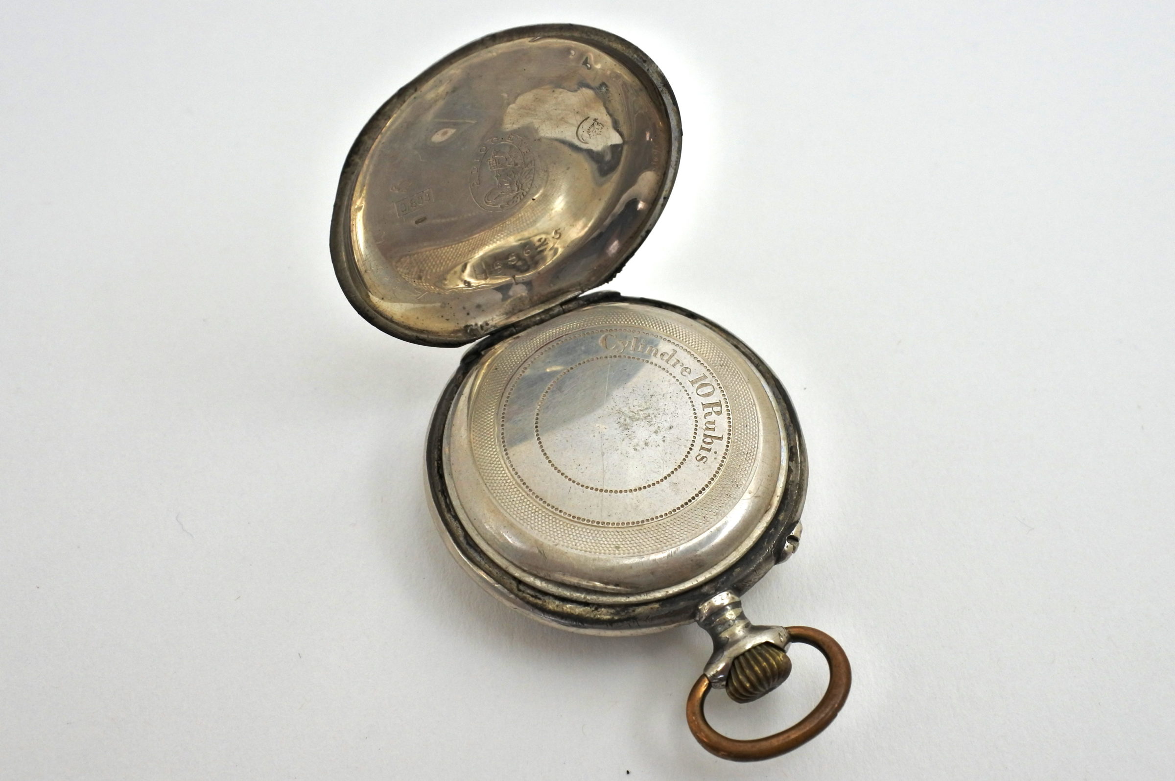 Orologio da tasca in argento con marchio Diogene - 2