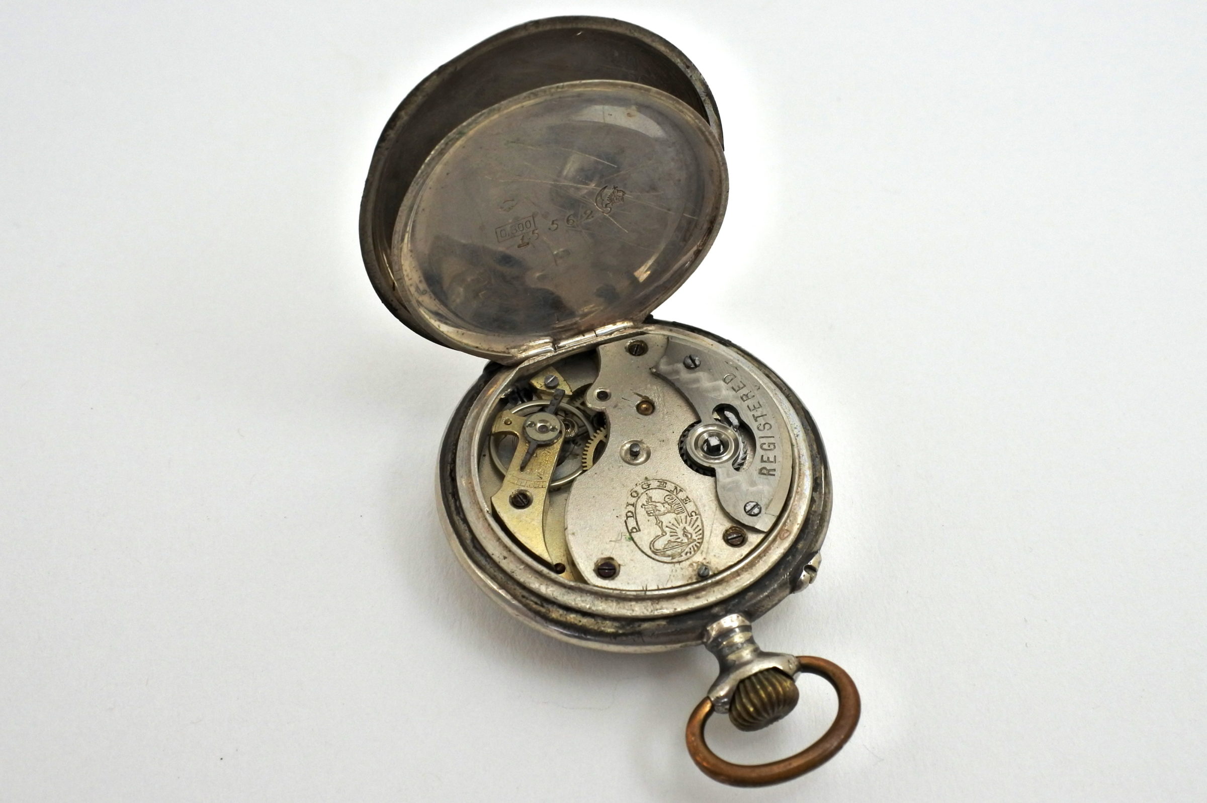 Orologio da tasca in argento con marchio Diogene - 3