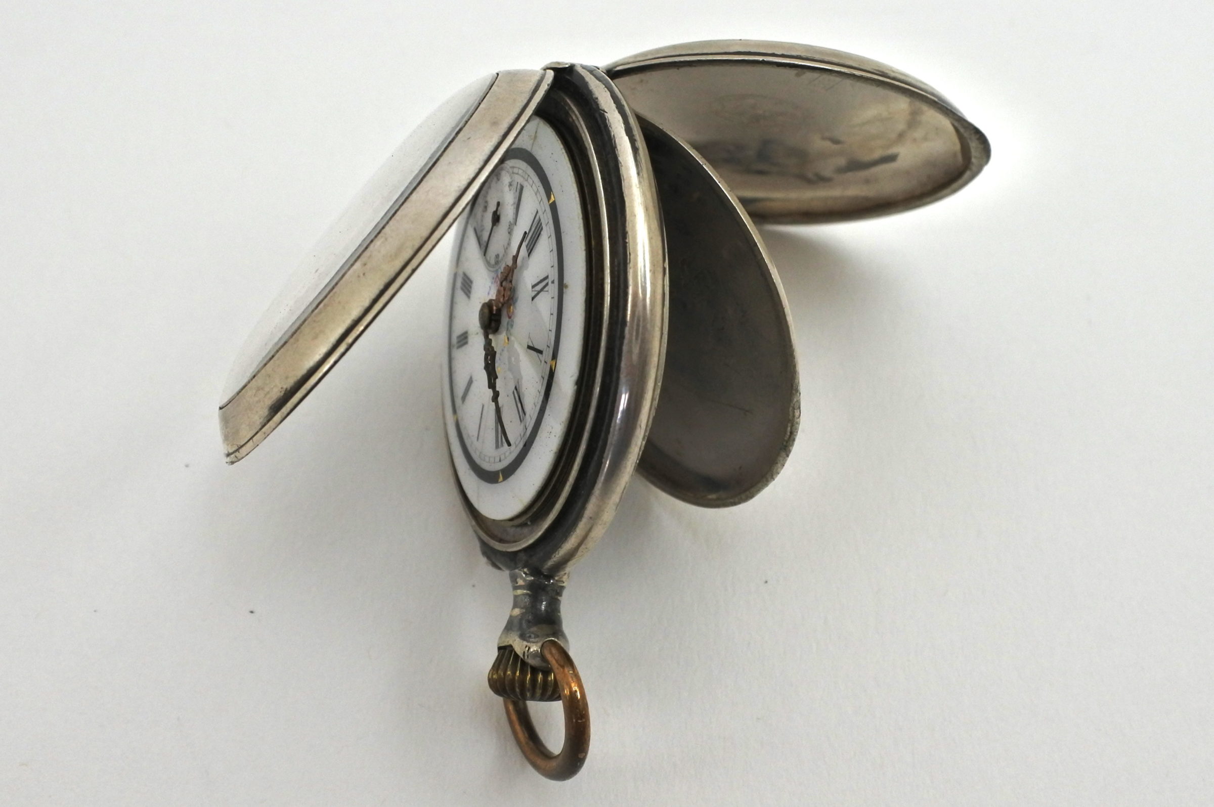 Orologio da tasca in argento con marchio Diogene - 4
