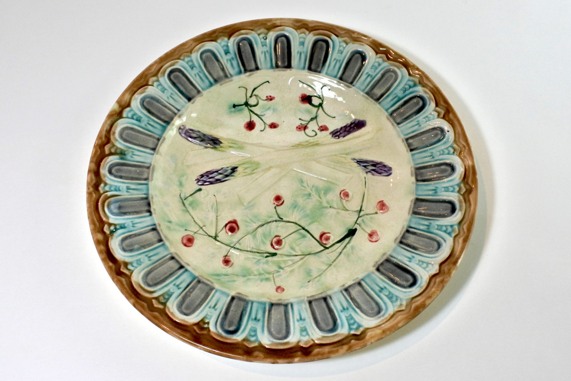 Piatto in ceramica barbotine per asparagi - Wasmüel
