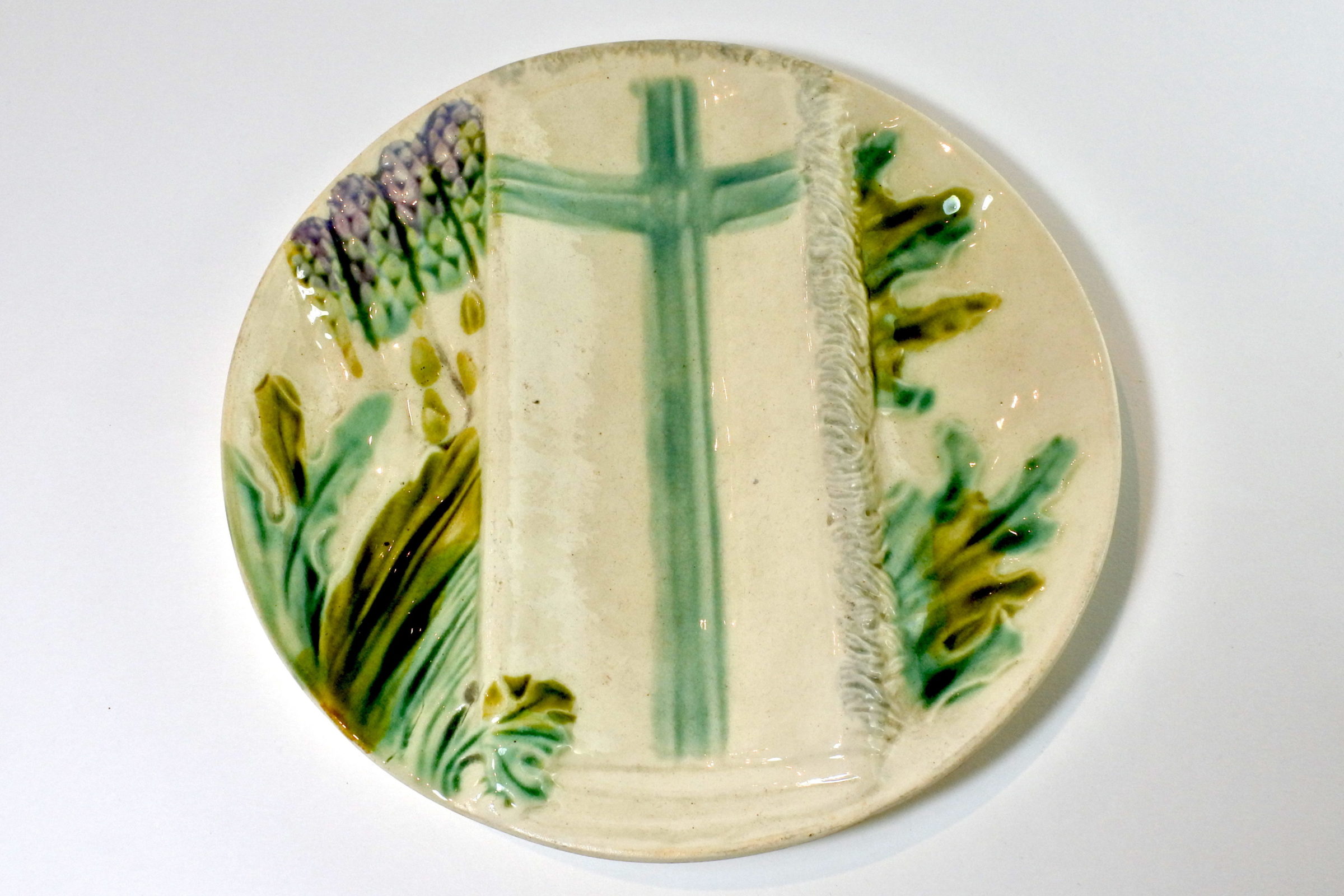 Piatto in ceramica barbotine per asparagi - Salins les Bains