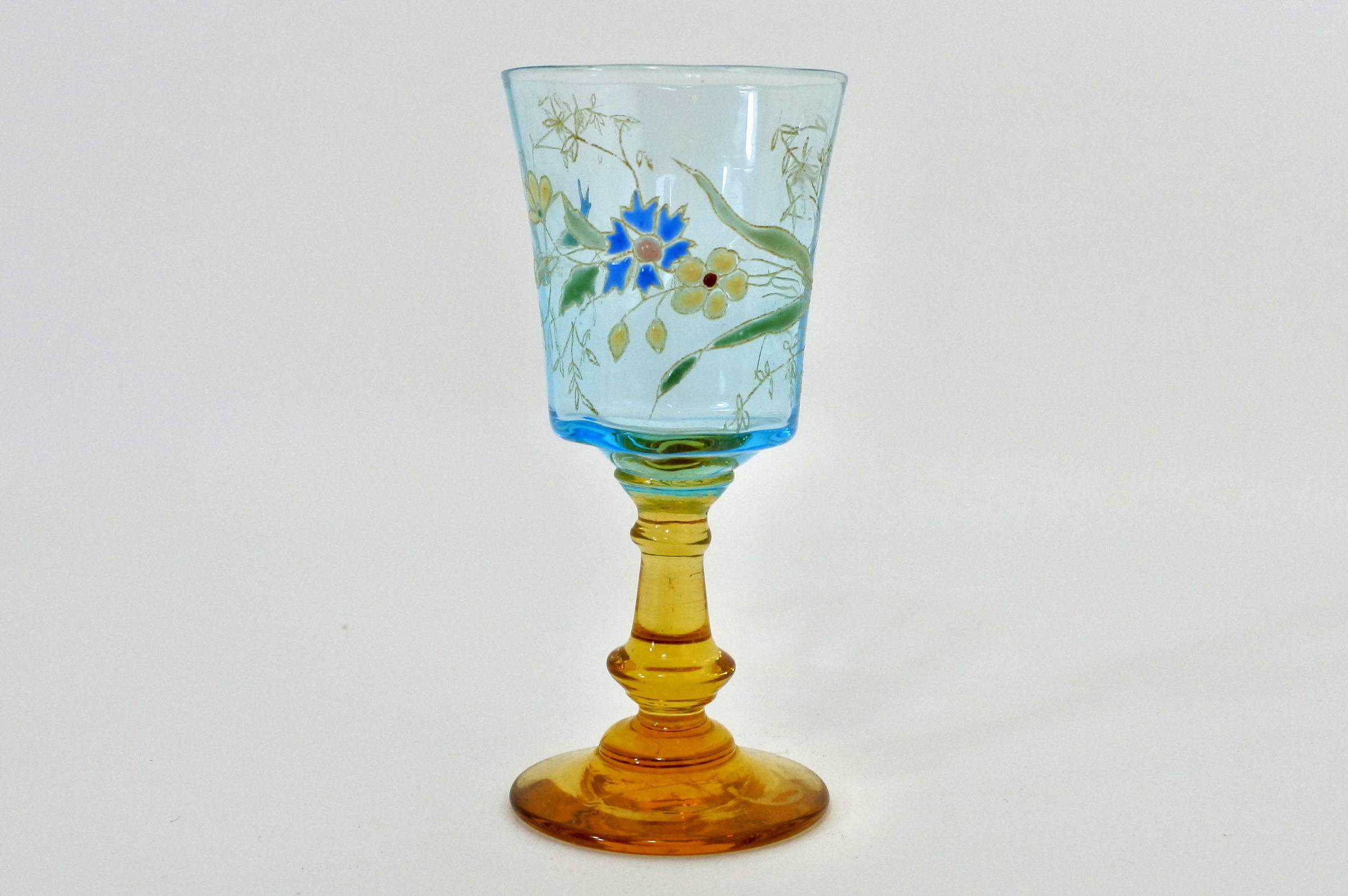 Bicchierino in vetro soffiato e smalti - Altezza 8,6 cm
