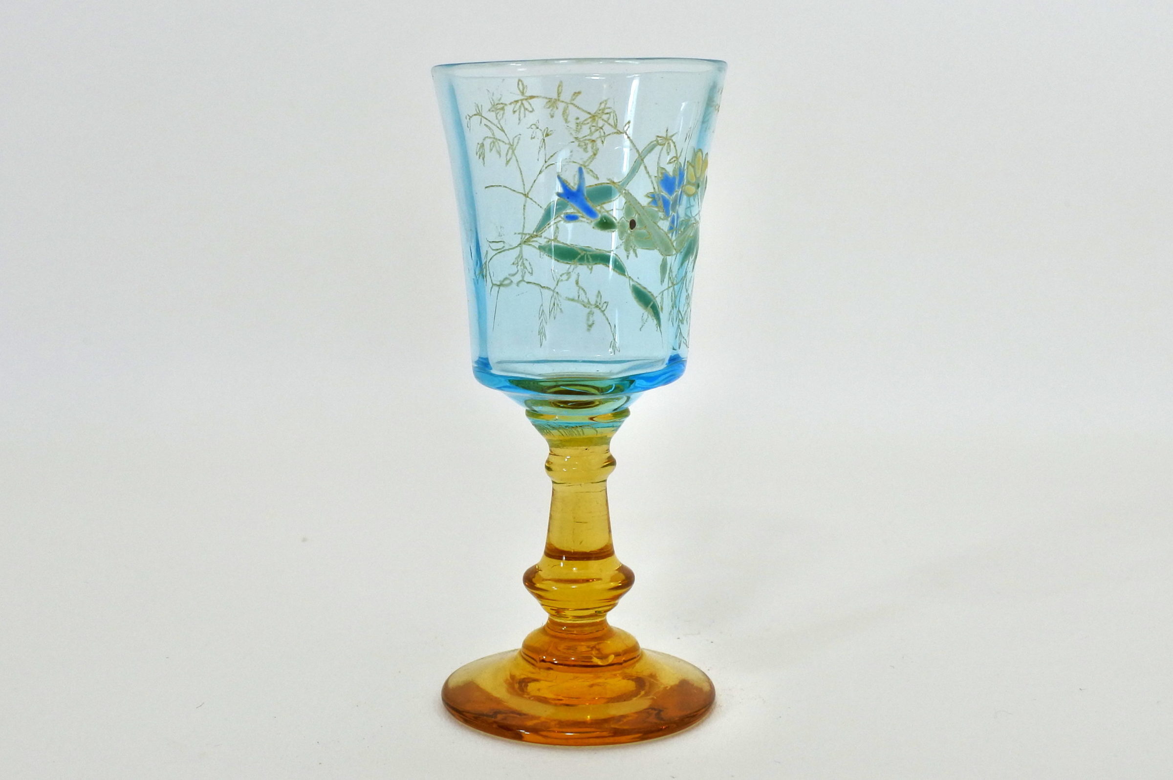 Bicchierino in vetro soffiato e smalti - Altezza 8,6 cm - 2