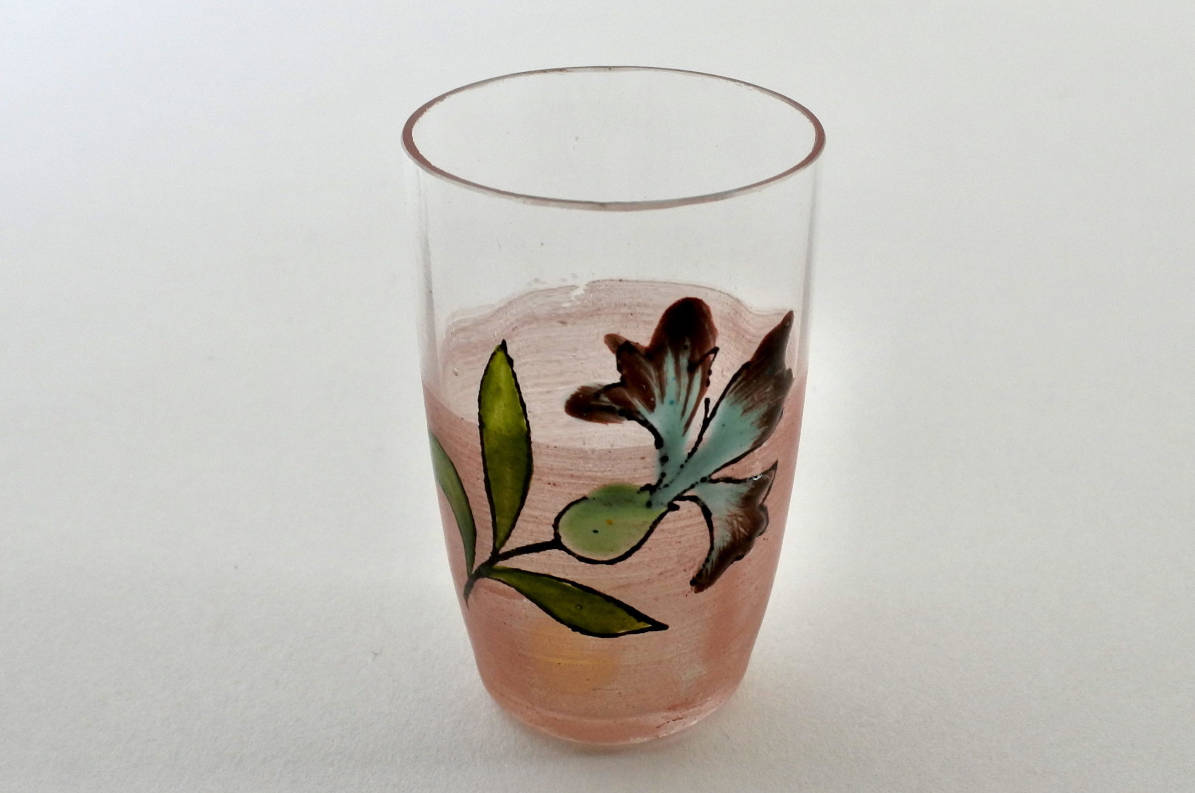 Bicchierino in vetro soffiato e smalti - Altezza 5,3 cm