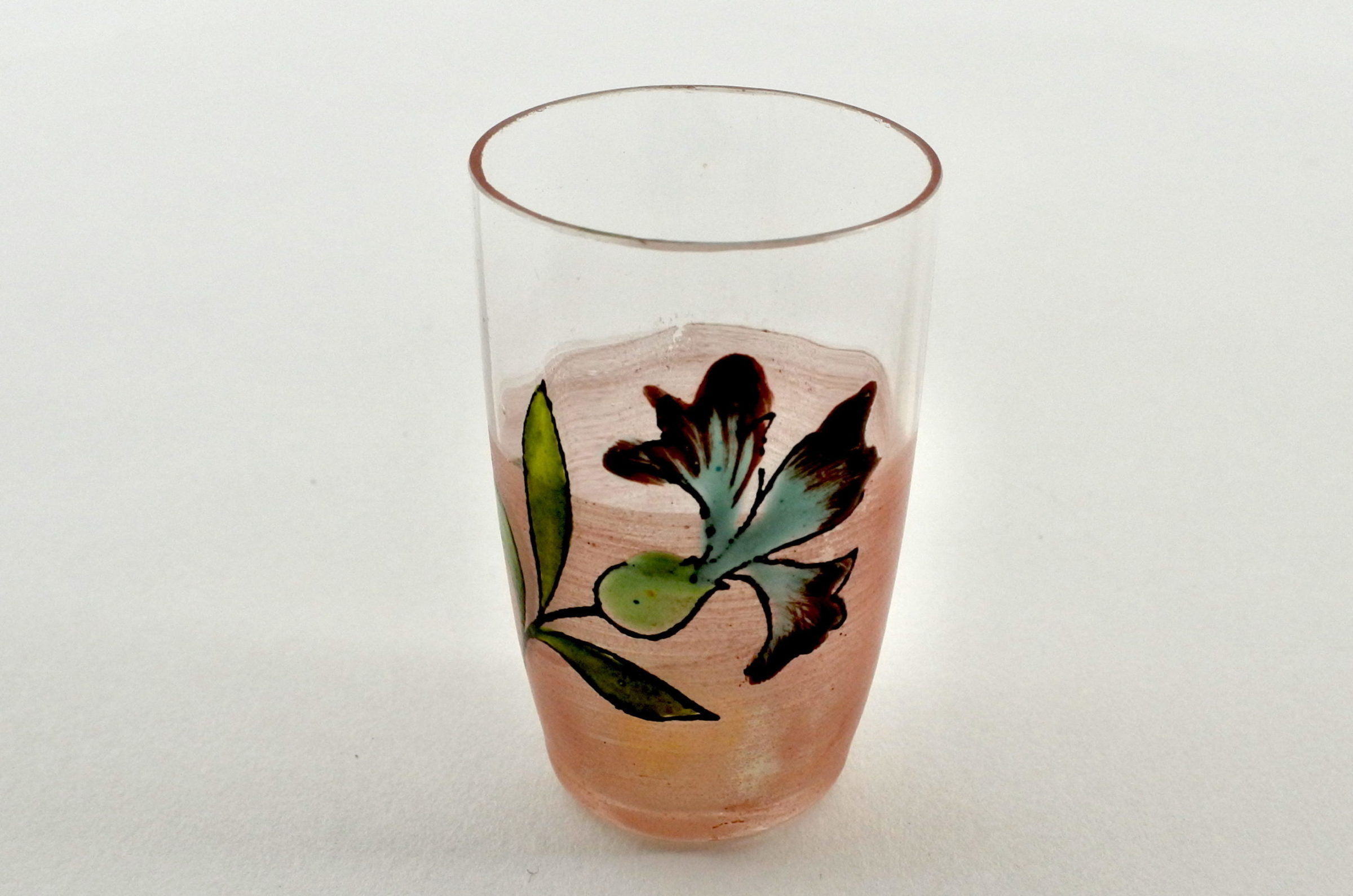 Bicchierino in vetro soffiato e smalti - Altezza 5,3 cm - 2