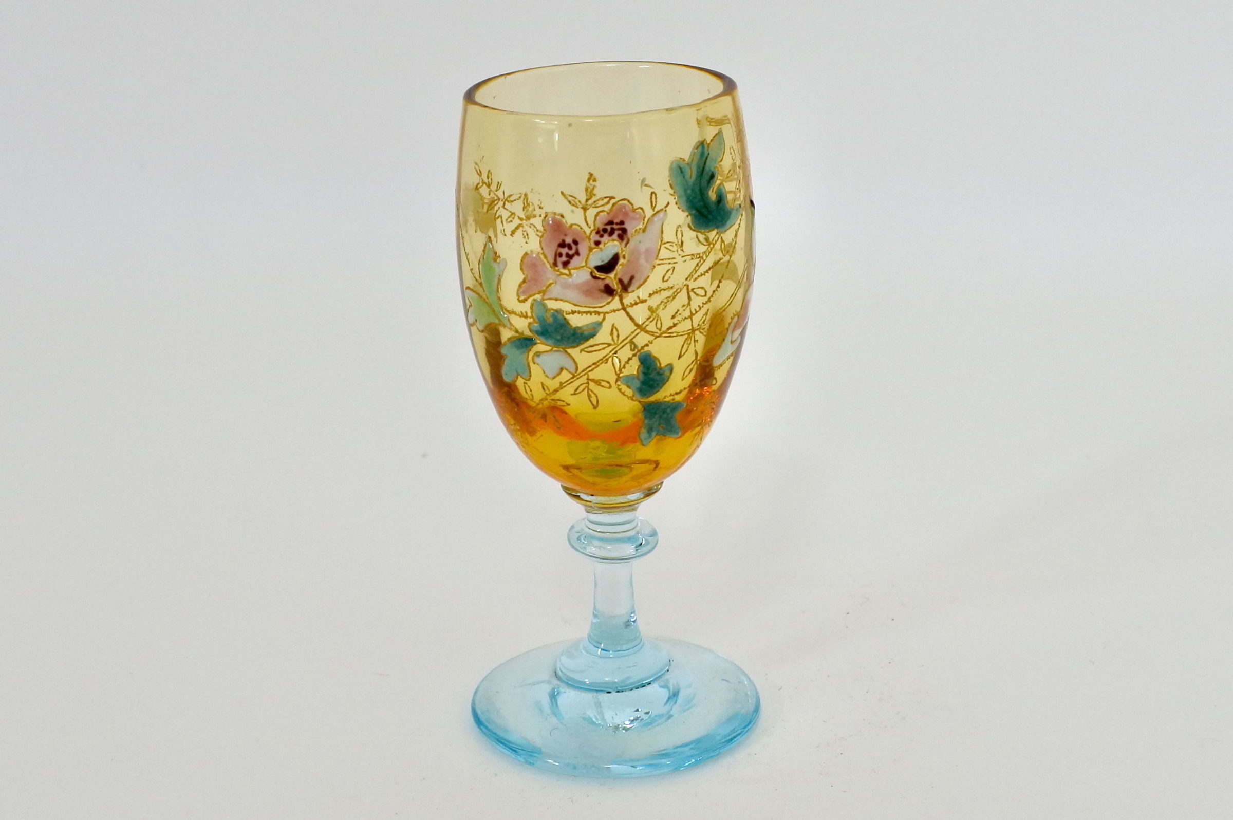 Bicchierino Legras bicolore in vetro soffiato e smalti