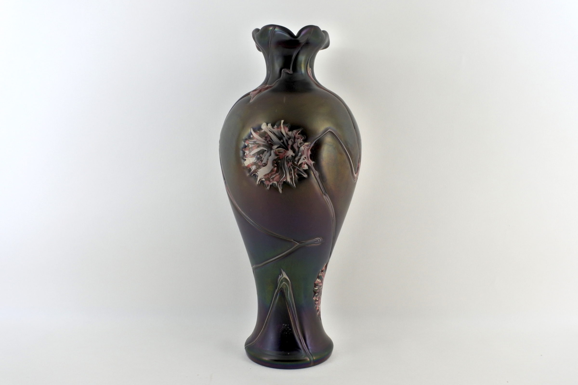 Vaso in vetro soffiato con riflessi metallici - 2