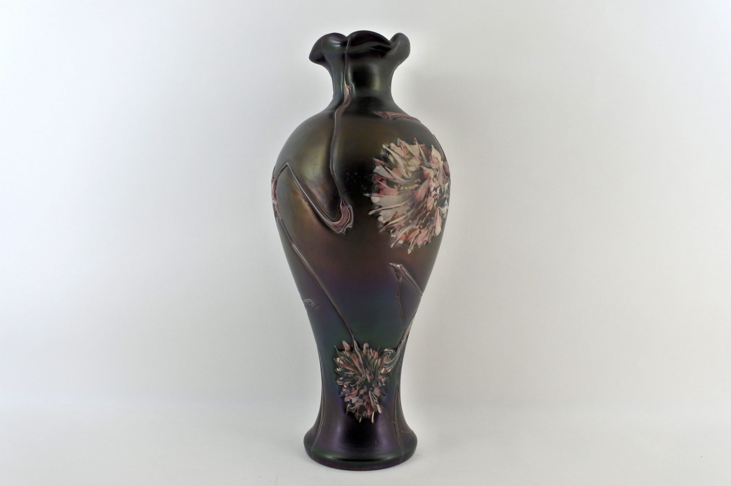 Vaso in vetro soffiato con riflessi metallici - 3