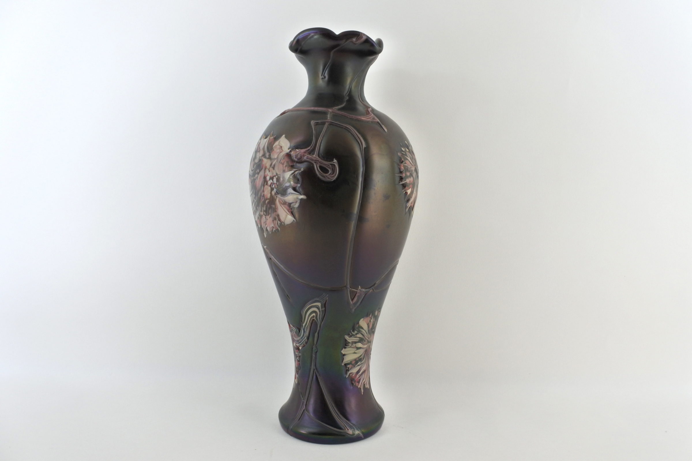 Vaso in vetro soffiato con riflessi metallici - 4