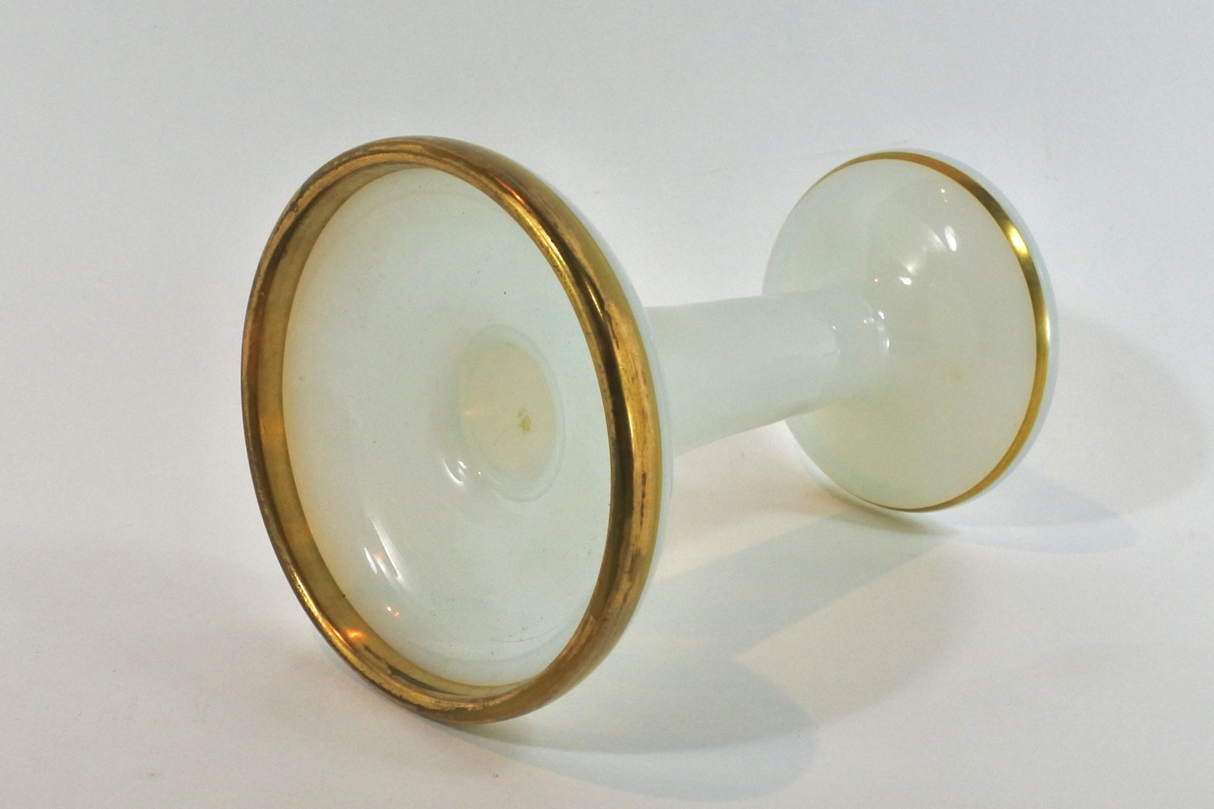 Portacandela in vetro opaline - Altezza 14,3 cm - 2