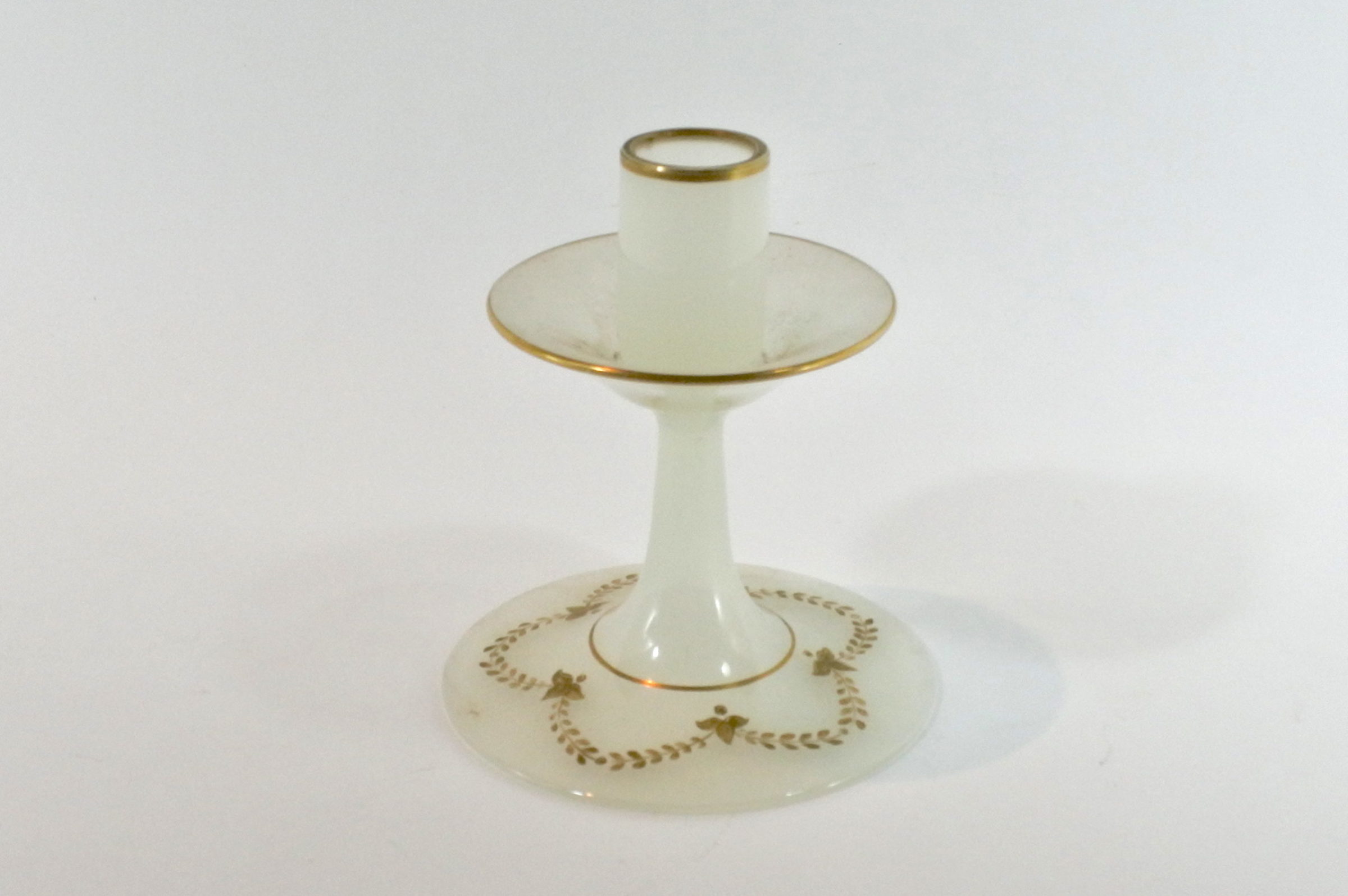 Portacandela in vetro opaline - Altezza 13 cm