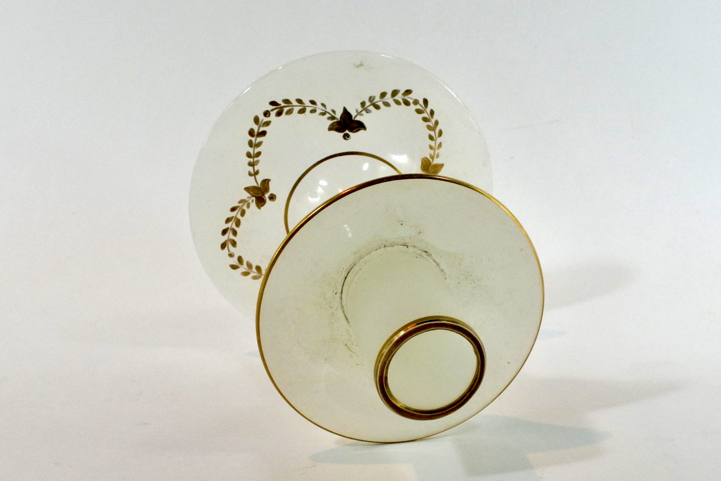 Portacandela in vetro opaline - Altezza 13 cm - 2