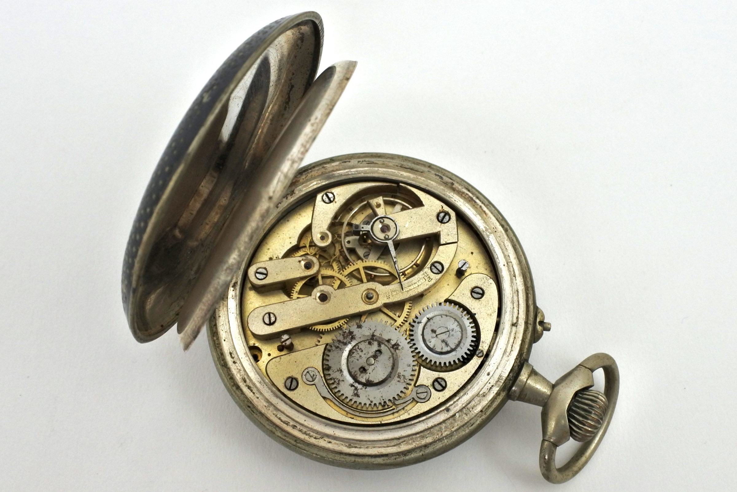 Orologio da tasca in argento e niello – Anti magnetique - 3