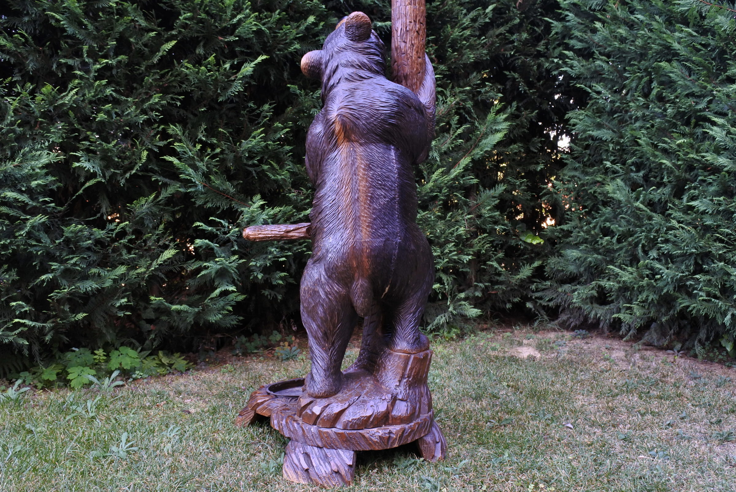 Orso in legno scolpito foresta nera con funzione di portamantelli e portaombrelli - 6