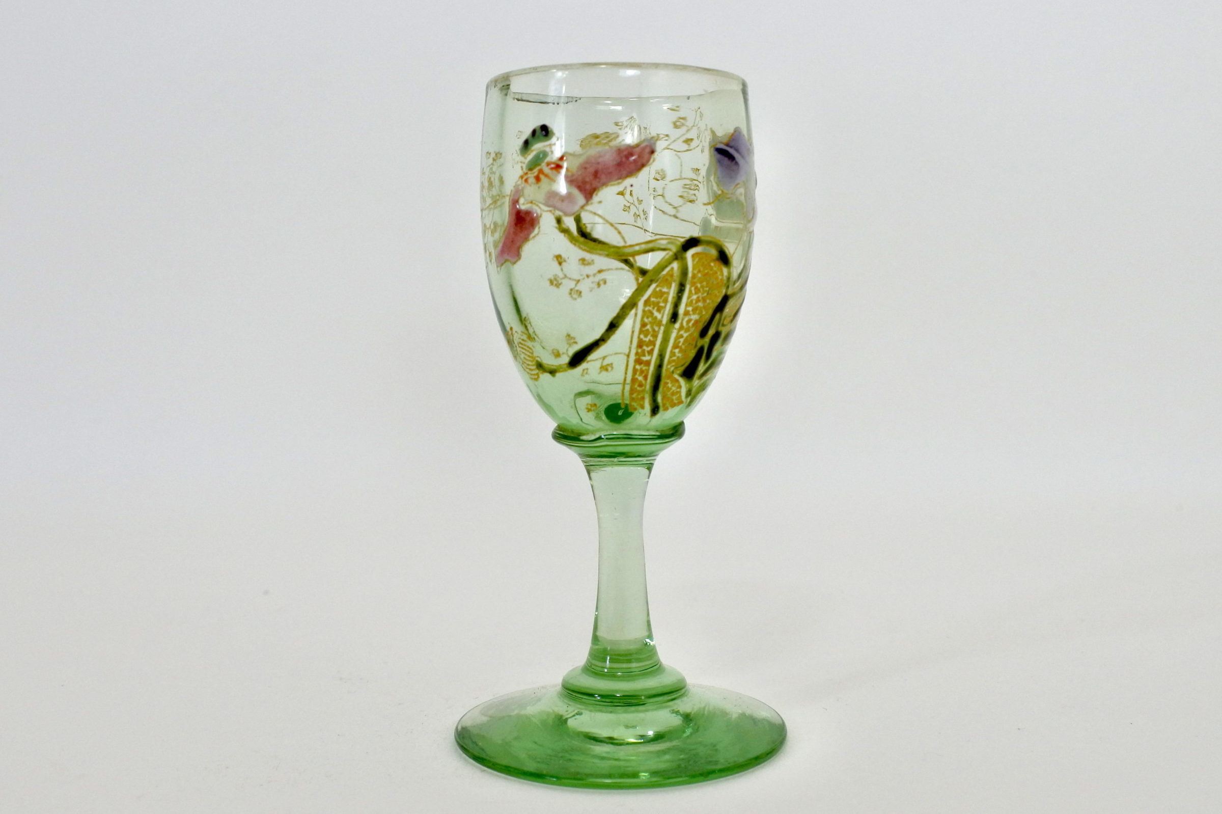 Bicchierino Legras in vetro soffiato e smalti - Altezza 8,3 cm - 2