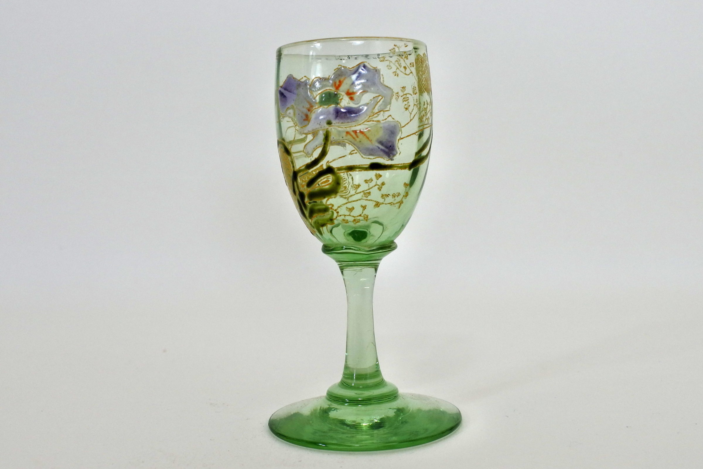 Bicchierino Legras in vetro soffiato e smalti - Altezza 8,3 cm