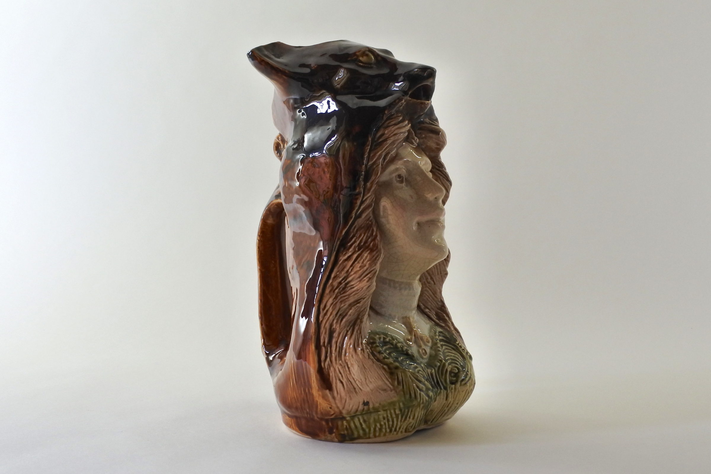 Brocca allegorica in ceramica barbotine - Marianne - 4