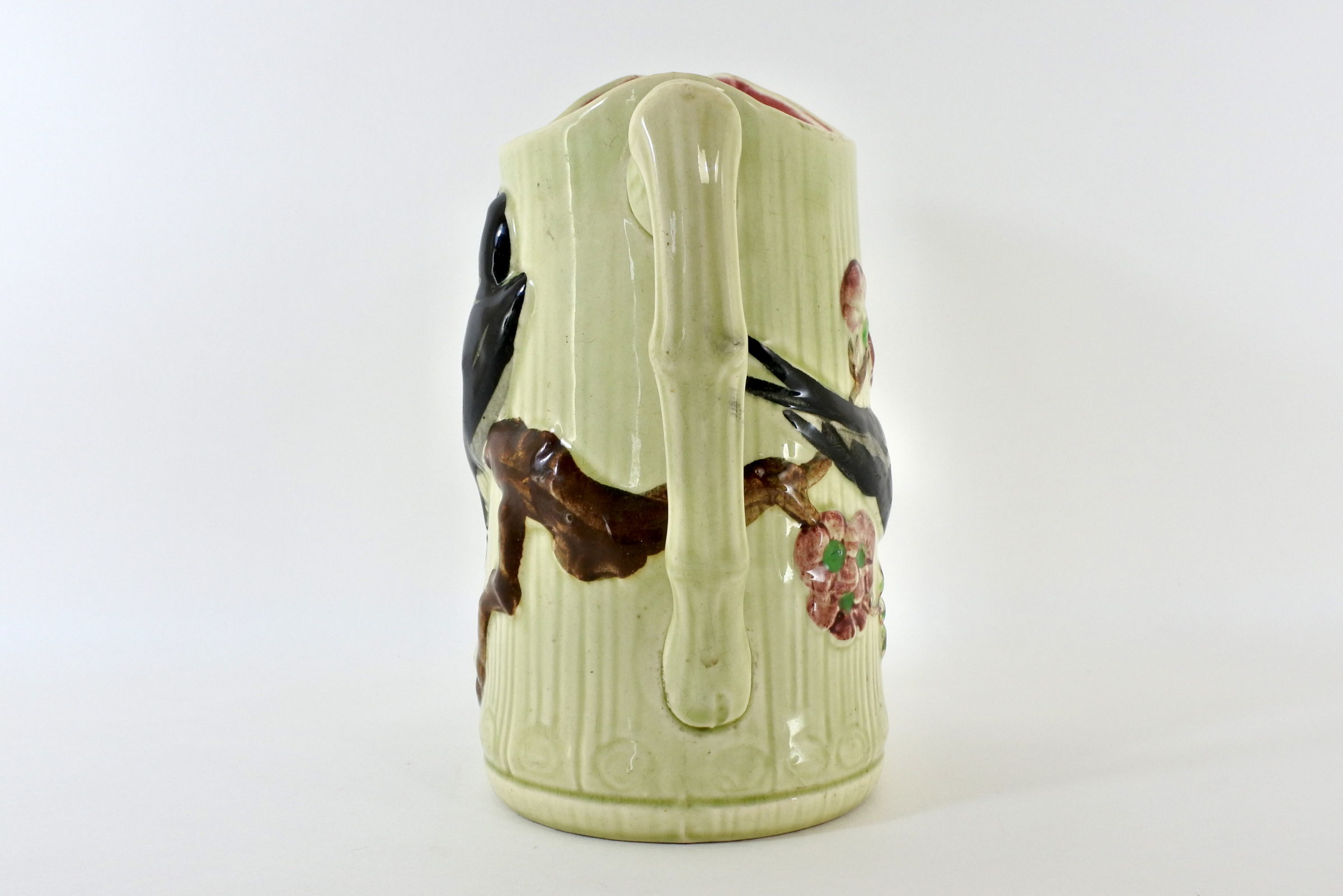 Brocca in ceramica barbotine con rondini - 4