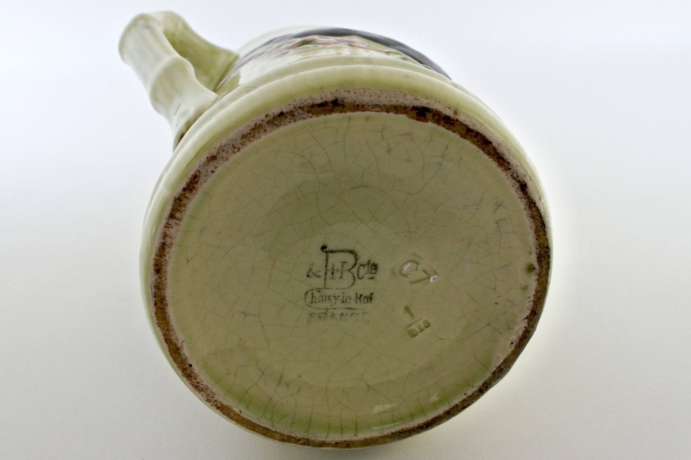 Brocca in ceramica barbotine con rondini - 5