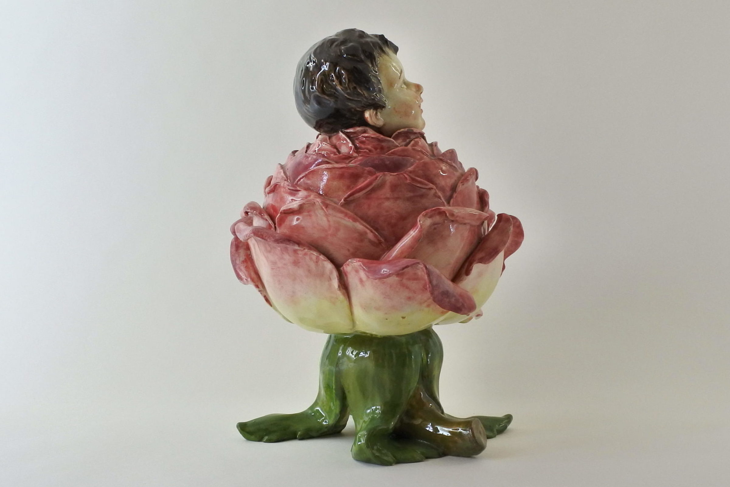 Contenitore Massier in ceramica barbotine a forma di rosa - 4