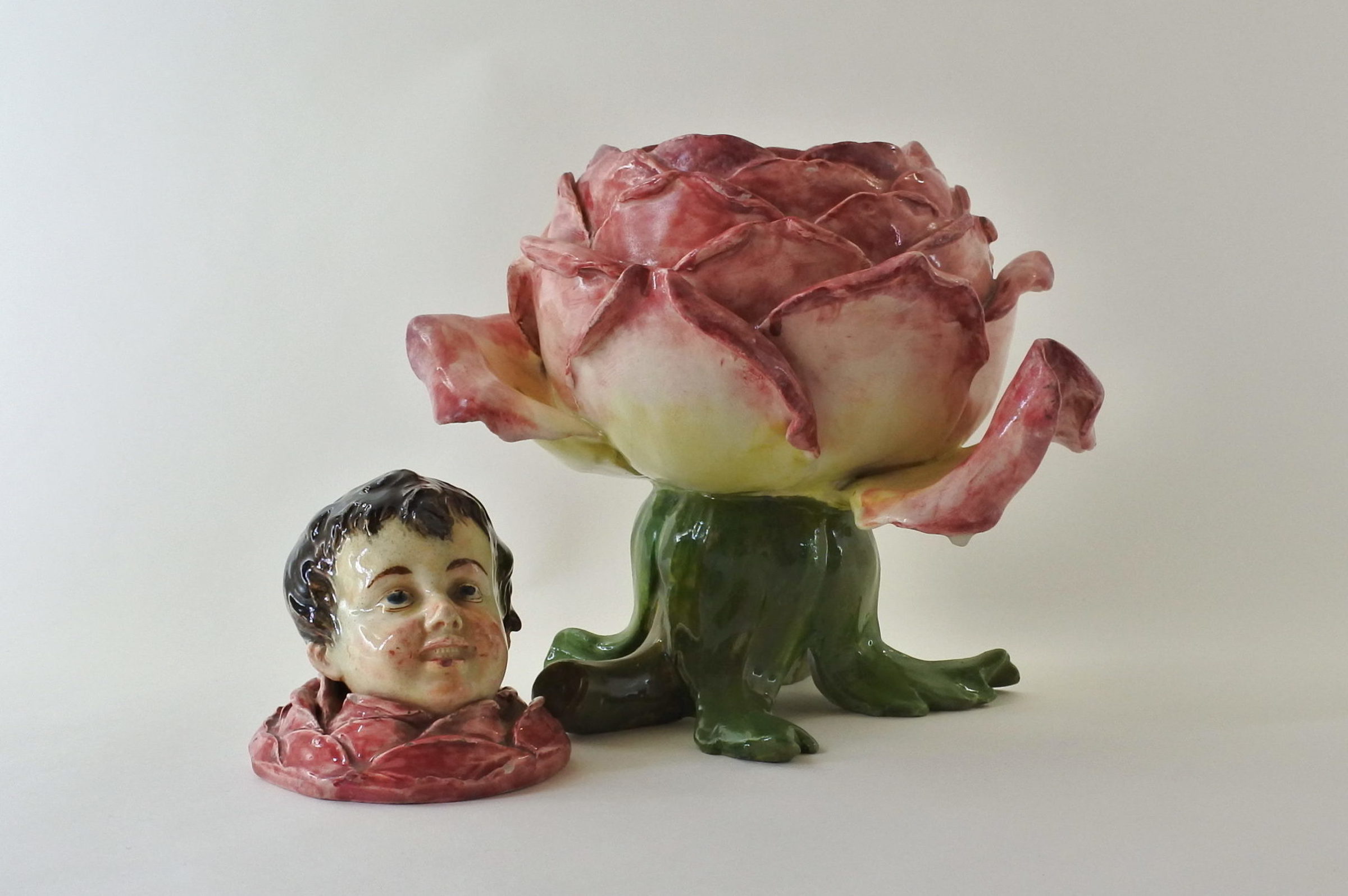 Contenitore Massier in ceramica barbotine a forma di rosa - 5