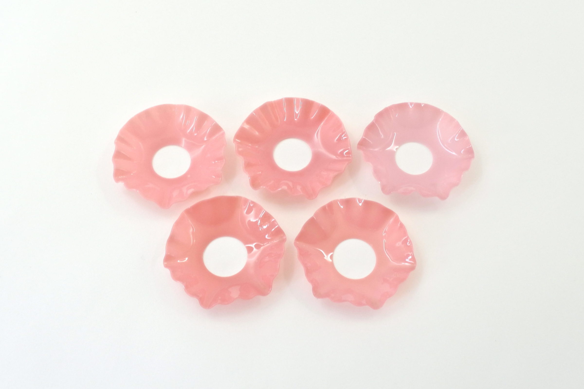 5 bobeches raccoglicera in opaline rosa