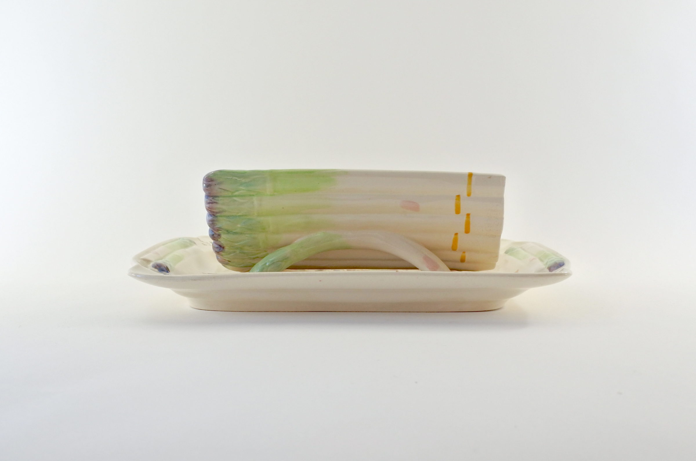 Piatto da portata per asparagi in ceramica barbotine - 3