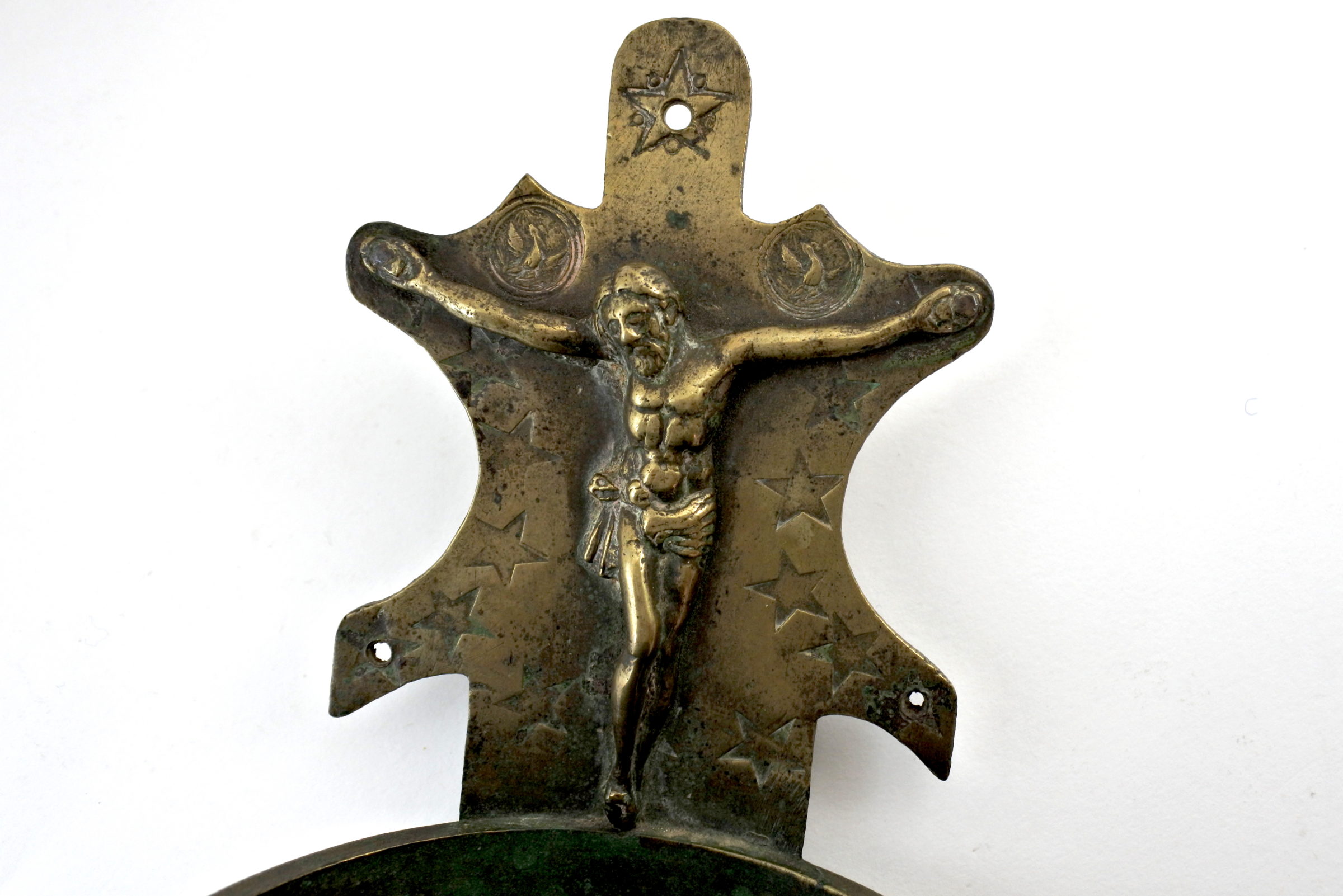 Acquasantiera in bronzo del XVIII° secolo - 2