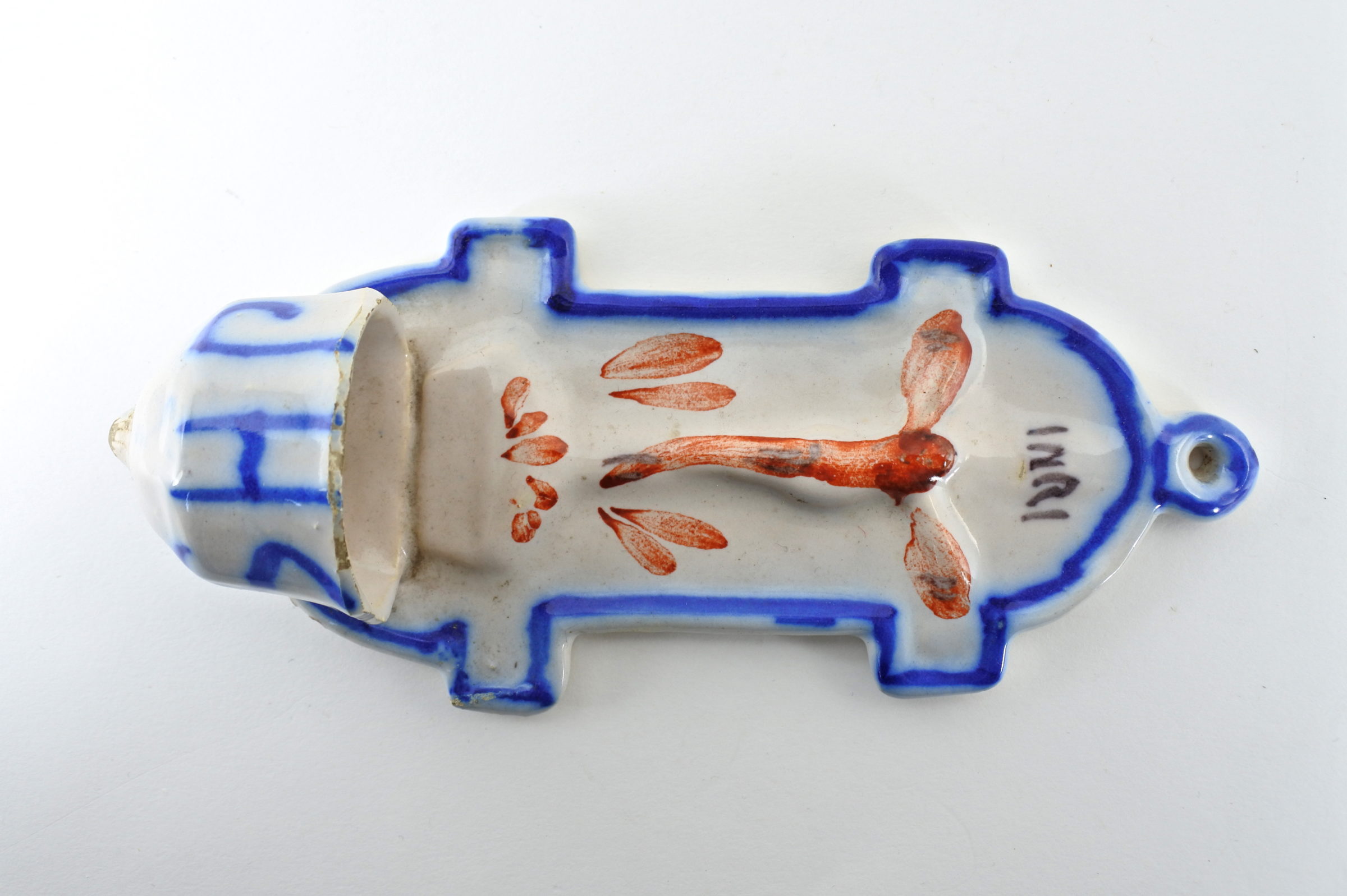 Acquasantiera in ceramica del XVIII° secolo - Altezza 19,5 cm - 2