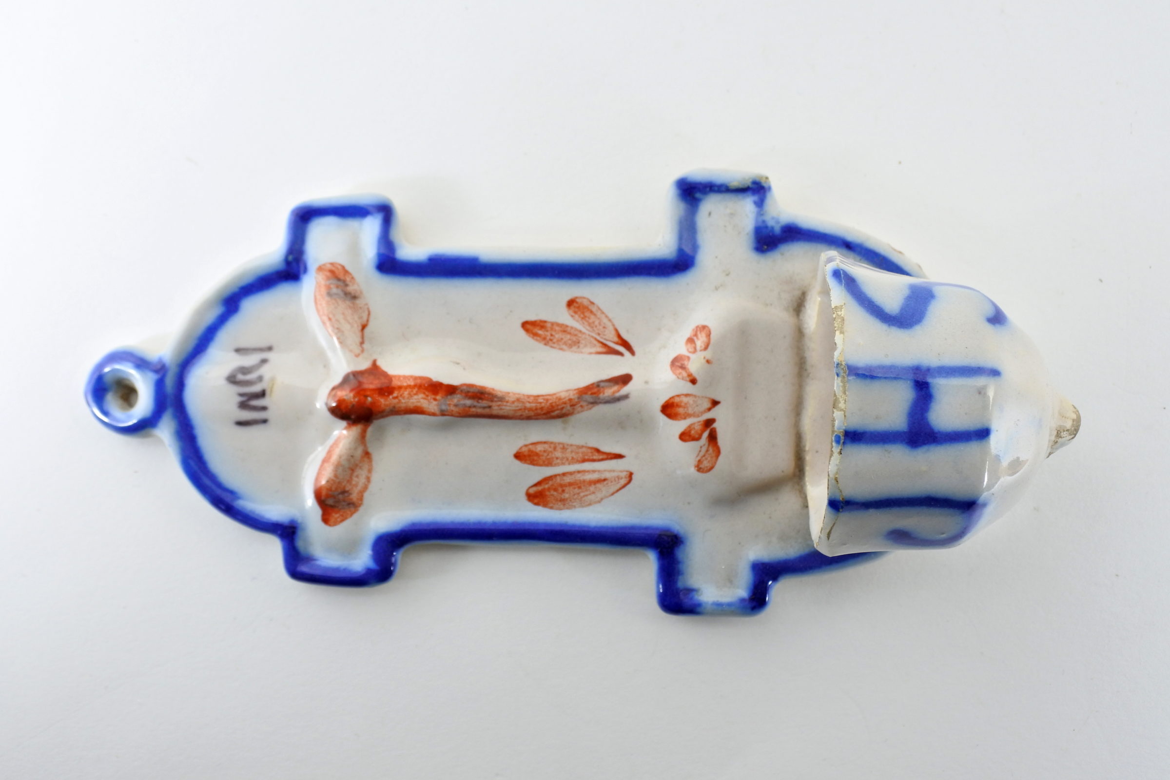 Acquasantiera in ceramica del XVIII° secolo - Altezza 19,5 cm - 3
