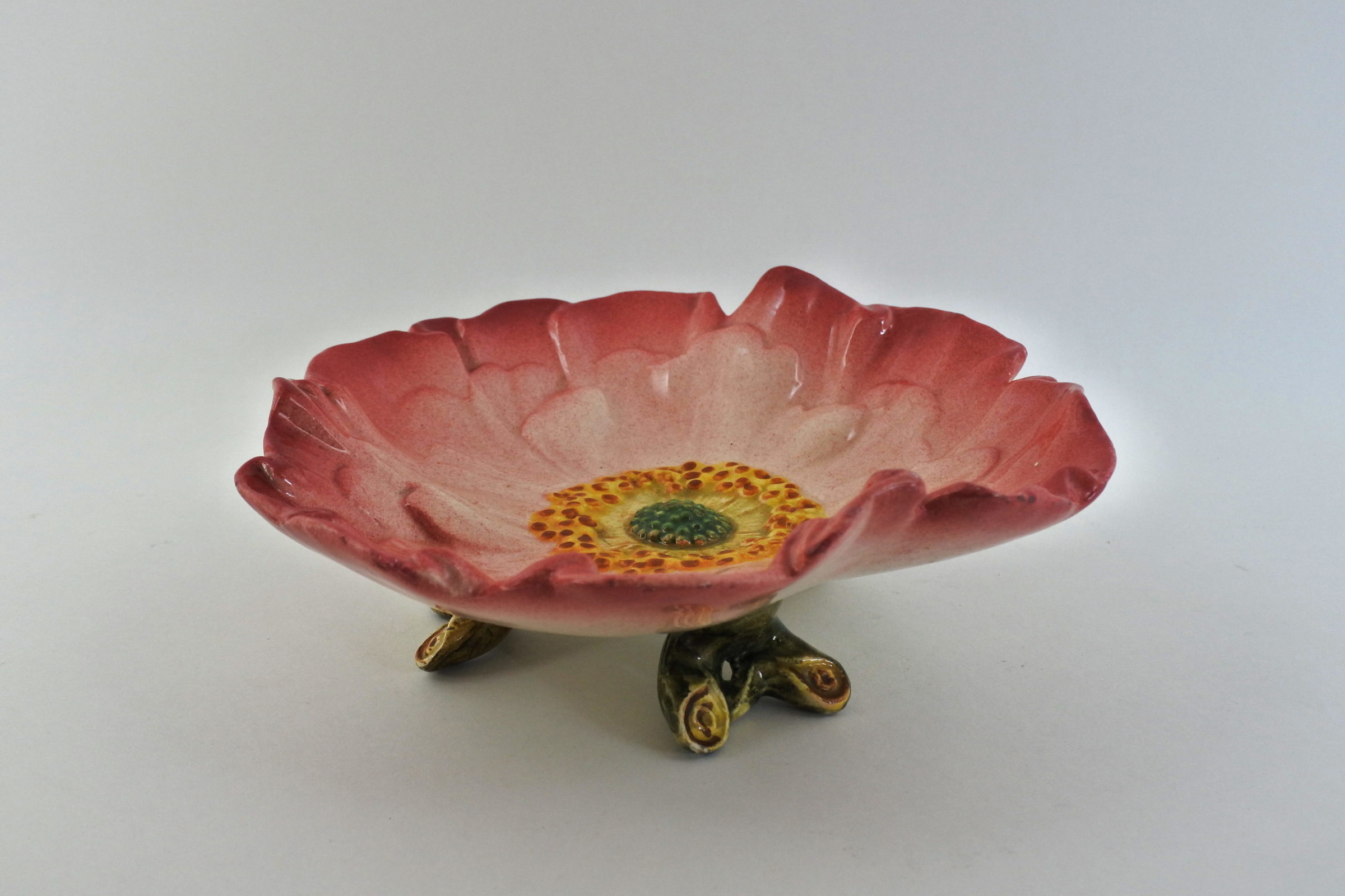 Alzatina Massier in ceramica barbotine con anemone - 2