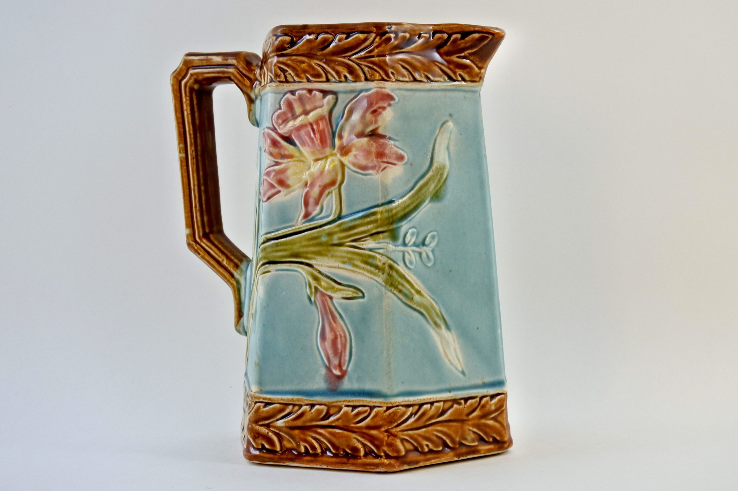 Brocca in ceramica barbotine esagonale - Orchidée - 3