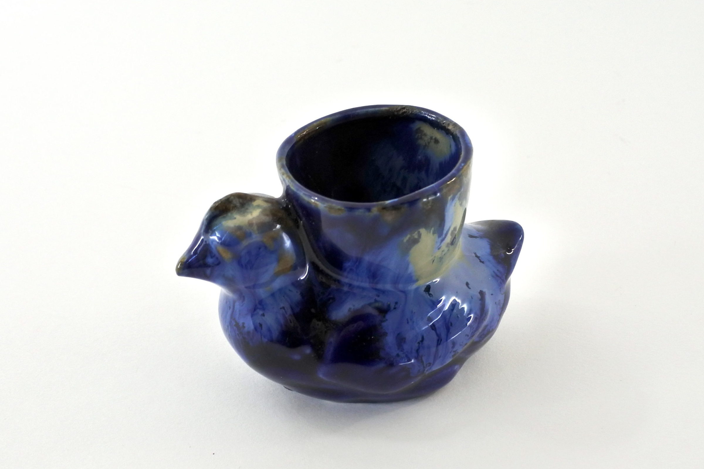 Portauovo in ceramica blu a forma di pulcino - 2
