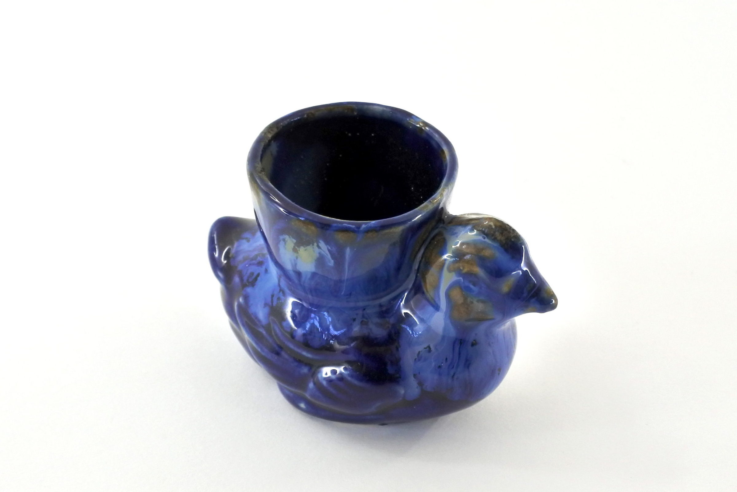Portauovo in ceramica blu a forma di pulcino - 3