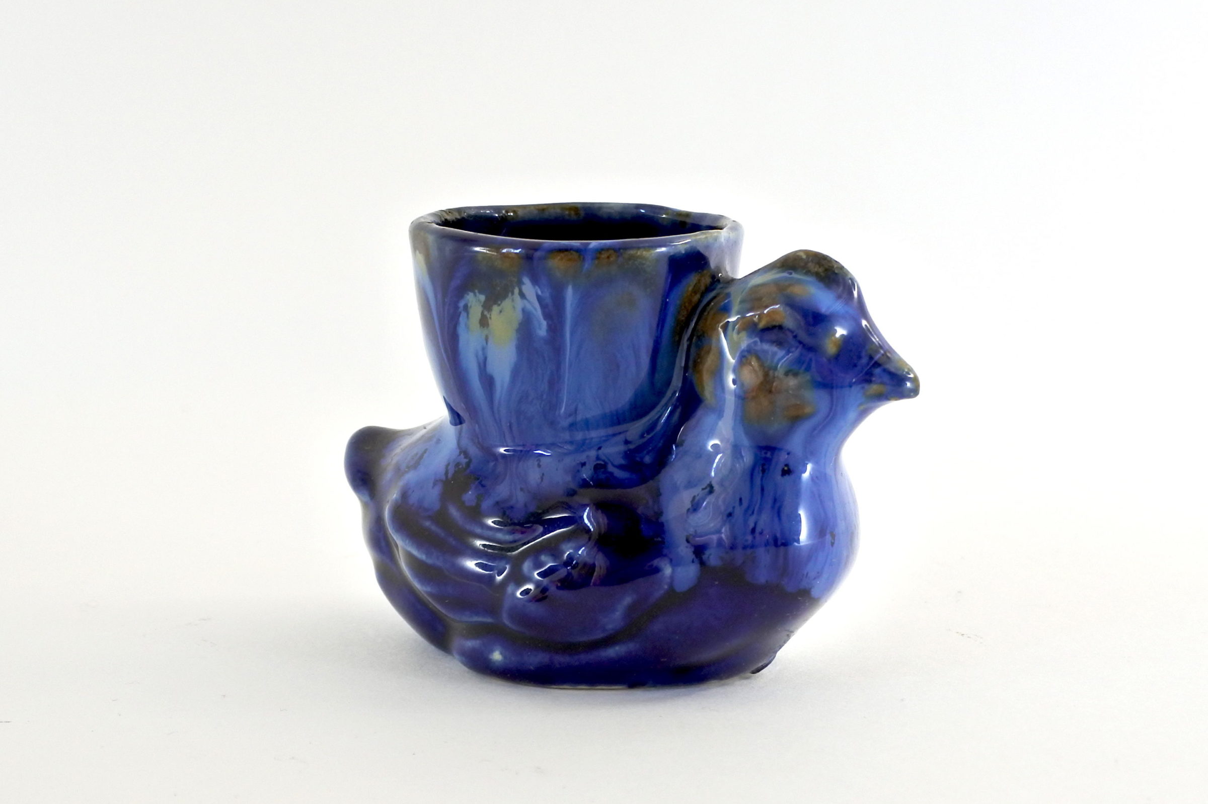 Portauovo in ceramica blu a forma di pulcino - 4