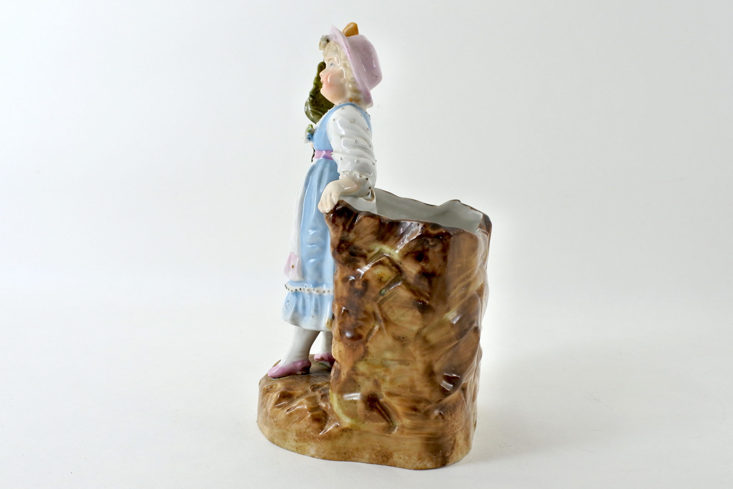 Statuina portafiori in ceramica a forma di bambina - 2