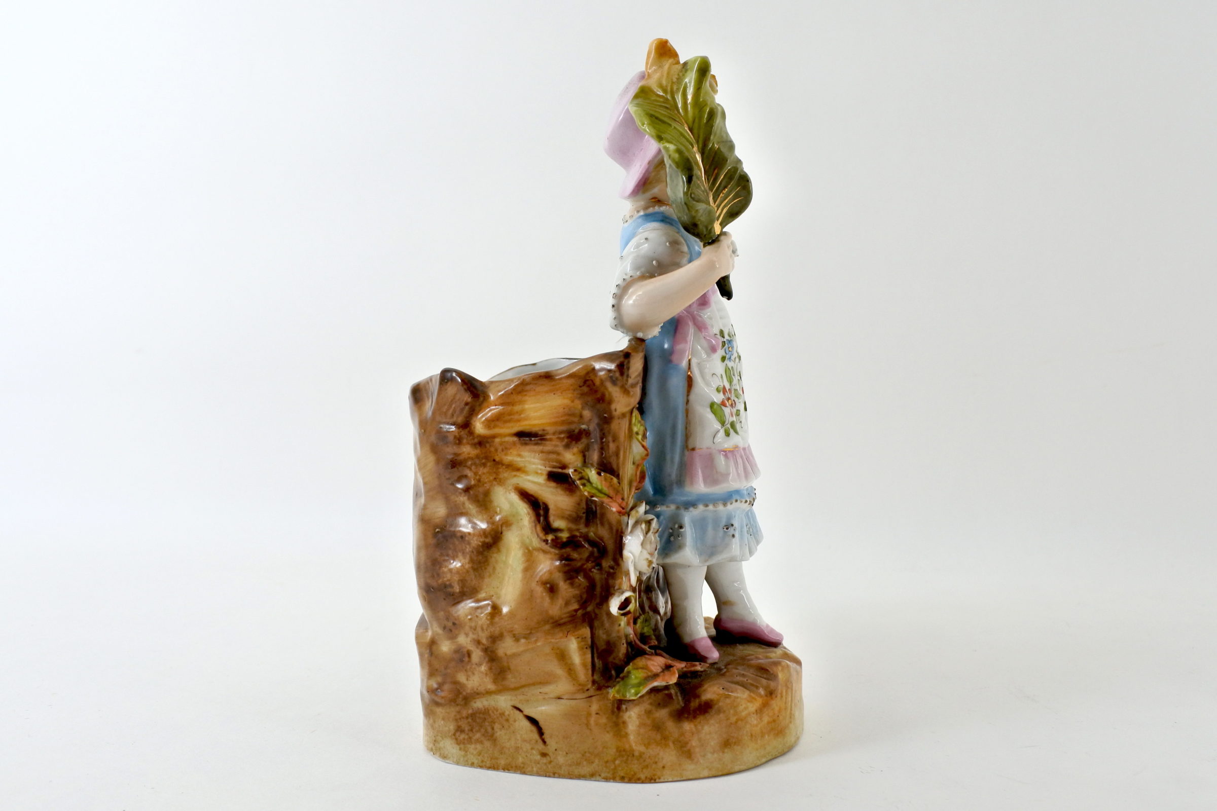 Statuina portafiori in ceramica a forma di bambina - 4