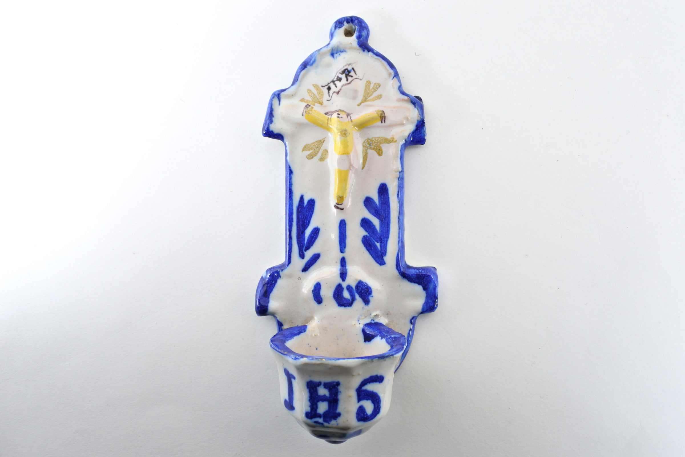 Acquasantiera in ceramica del XVIII° secolo - Altezza 20 cm