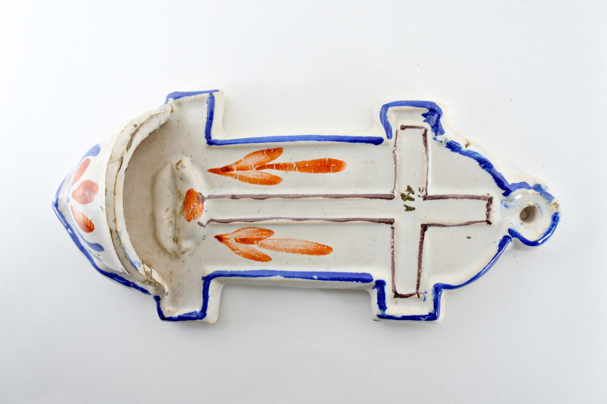 Acquasantiera in ceramica del XIX° secolo - Altezza 21 cm - 2
