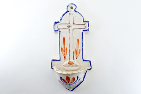 Acquasantiera in ceramica del XIX° secolo - Altezza 21 cm