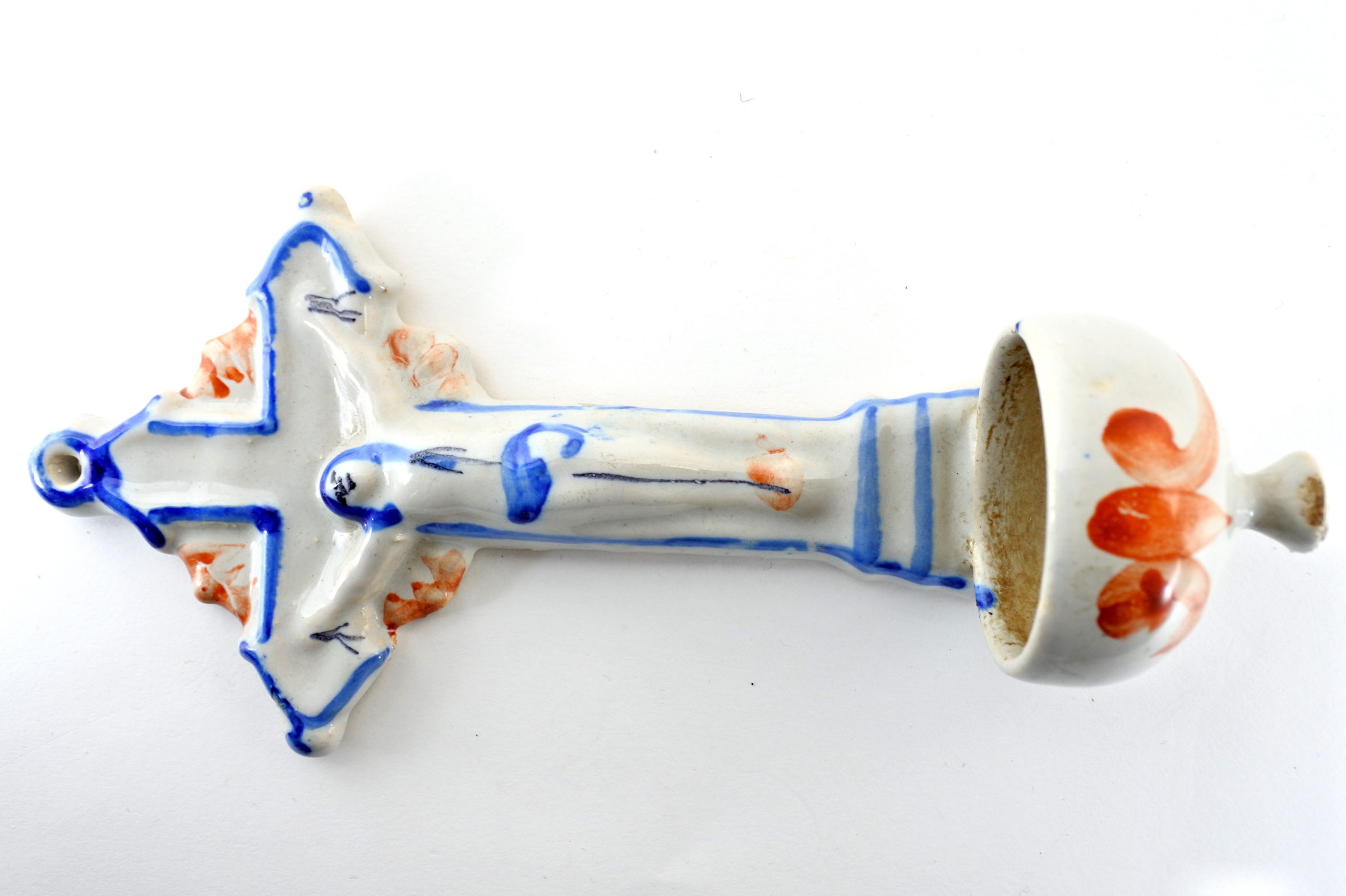 Acquasantiera in ceramica del XVIII° secolo - Altezza 23,2 cm - 2