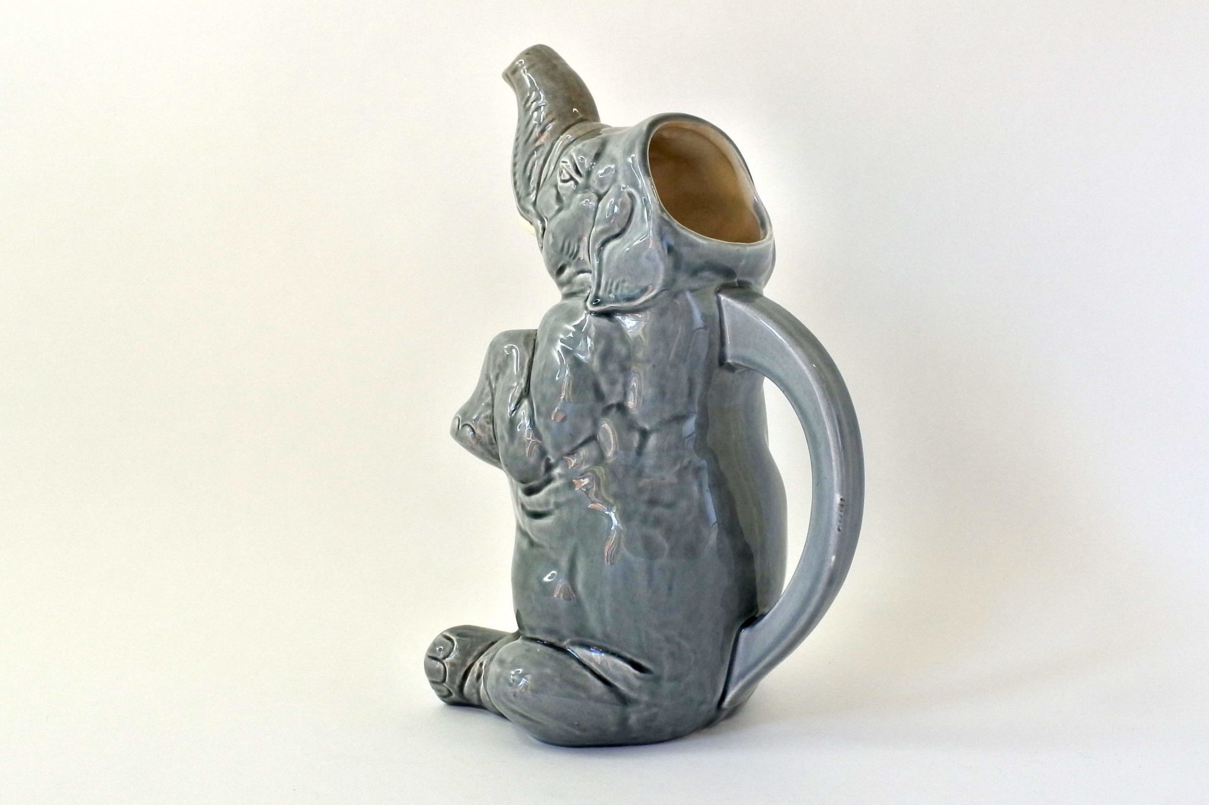 Brocca in ceramica barbotine a forma di elefante - Sarreguemines - 2