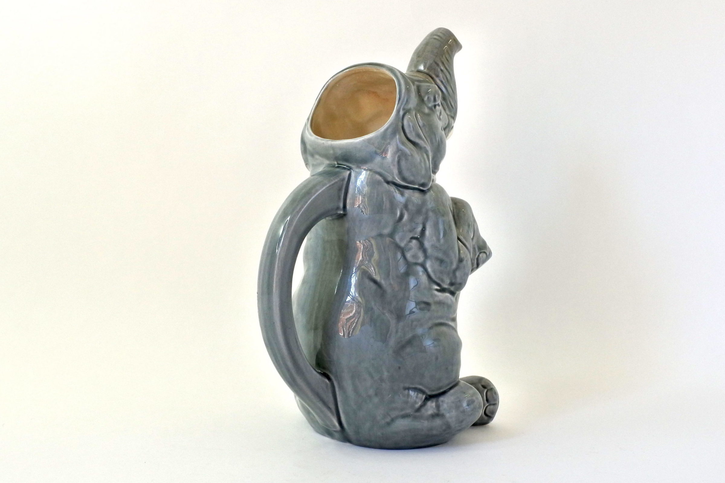 Brocca in ceramica barbotine a forma di elefante - Sarreguemines - 3
